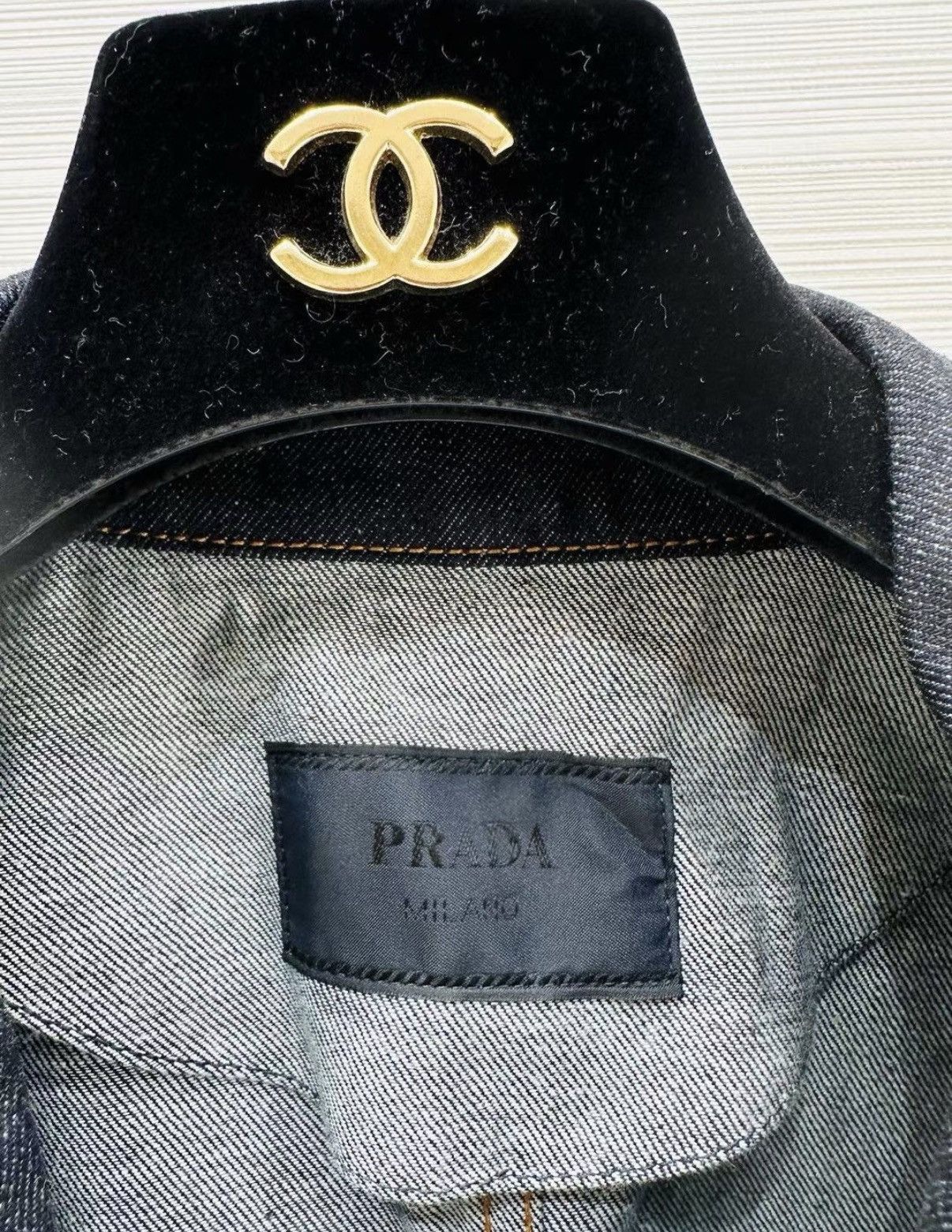 Prada Prada 25 Collection Denim Blue Hourglass Jacket J33 Size XL / US 12-14 / IT 48-50 - 3 Thumbnail
