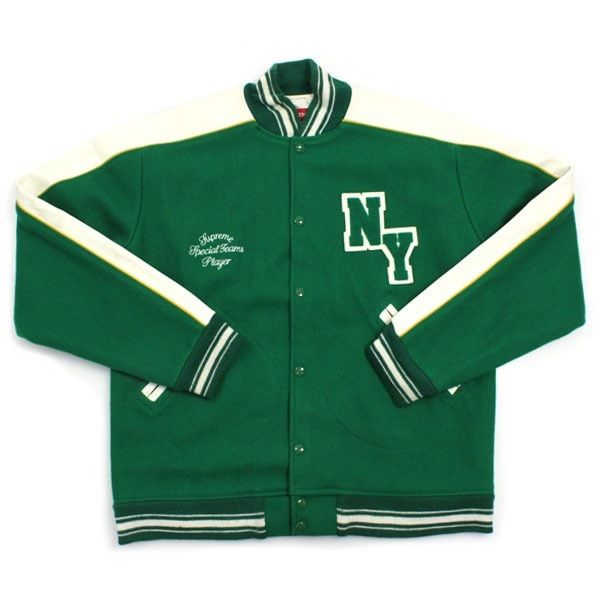 Supreme Supreme FW03 Special Teams Player Varsity Jacket Green Size US XL / EU 56 / 4 - 8 Thumbnail