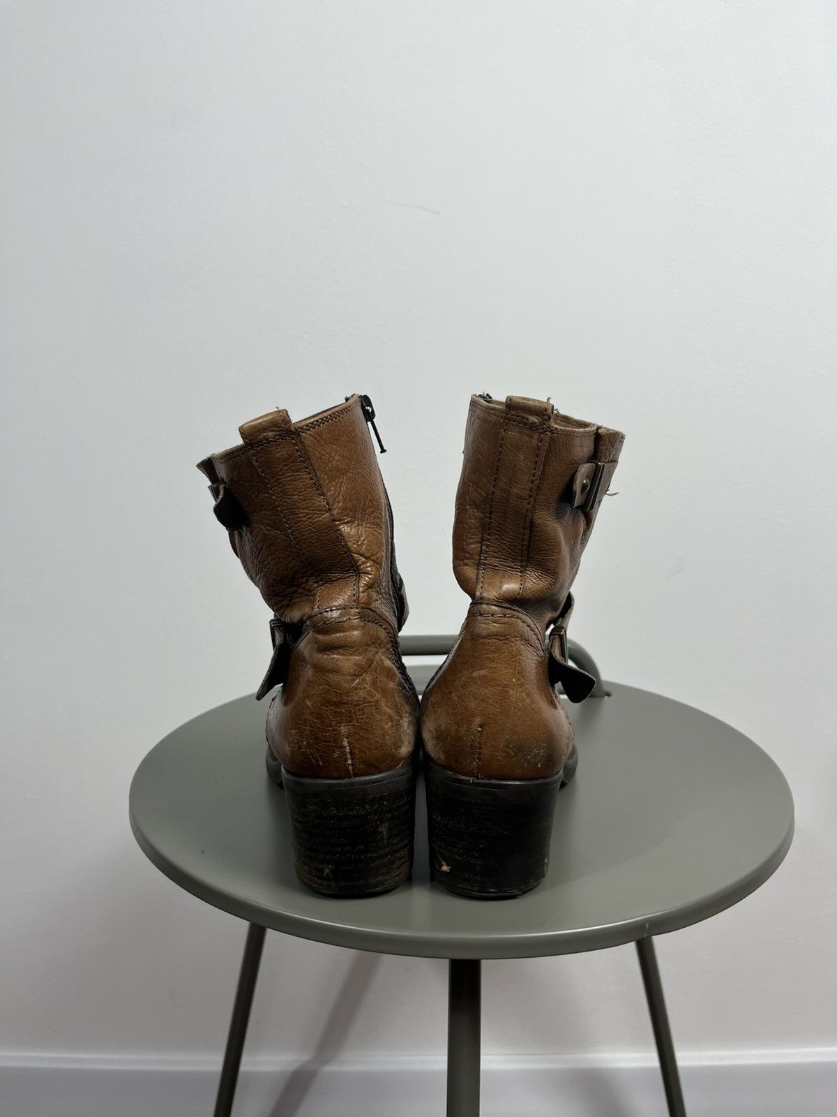 Clarks × Vintage Clarks Distressed Leather Ankle Boots – Avant-Garde Western Size US 6.5 / IT 36.5 - 6 Thumbnail