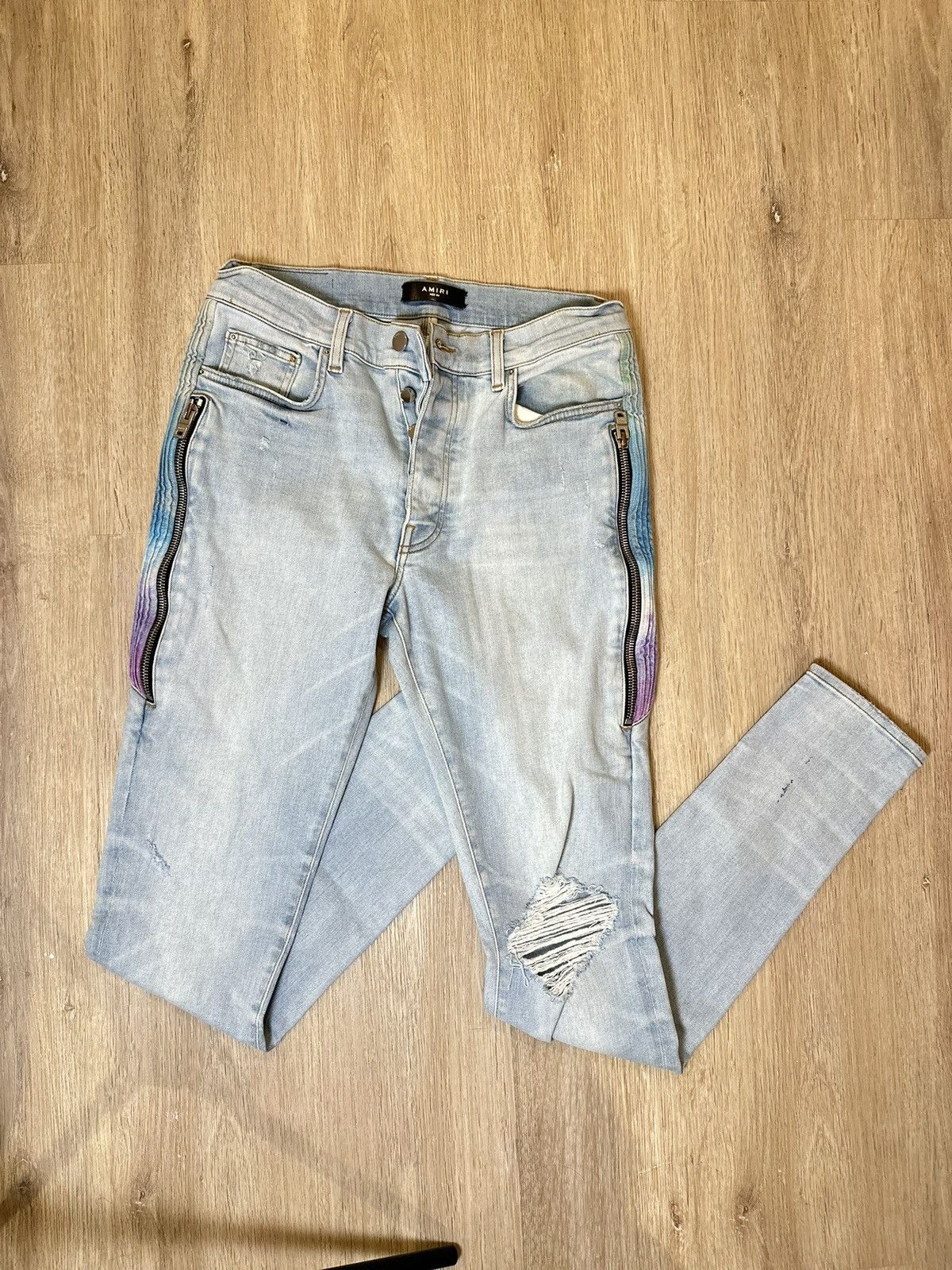 Amiri Blue and Colorful Jeans