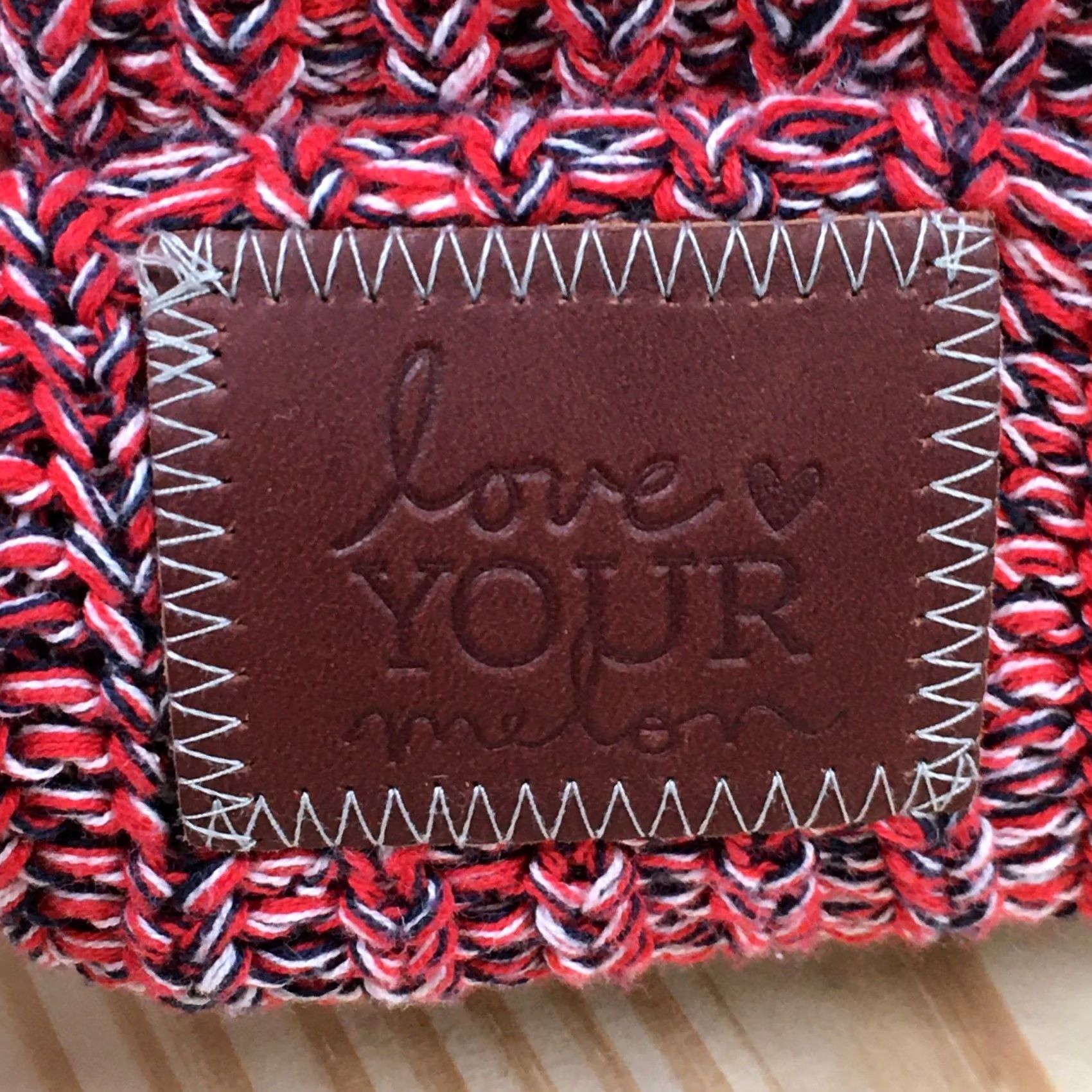 Vintage Love Your Melon Beanie Hat Adult Red White Black Marled Knit Cuffed Winter Cap Mens Size ONE SIZE - 3 Thumbnail