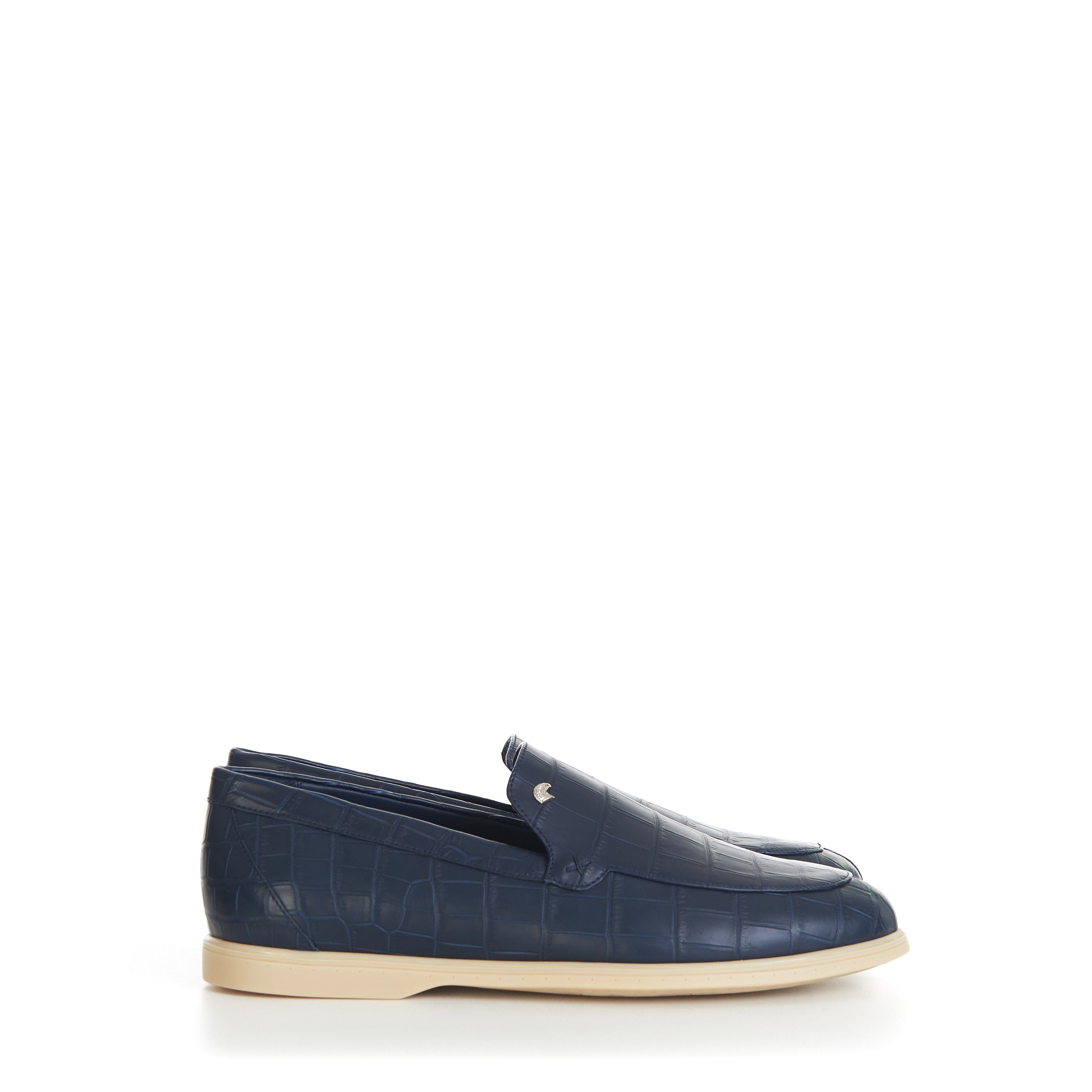 Stefano Ricci Blue Matted Crocodile Leather Loafers Size US 10.5 / EU 43-44 - 2 Thumbnail