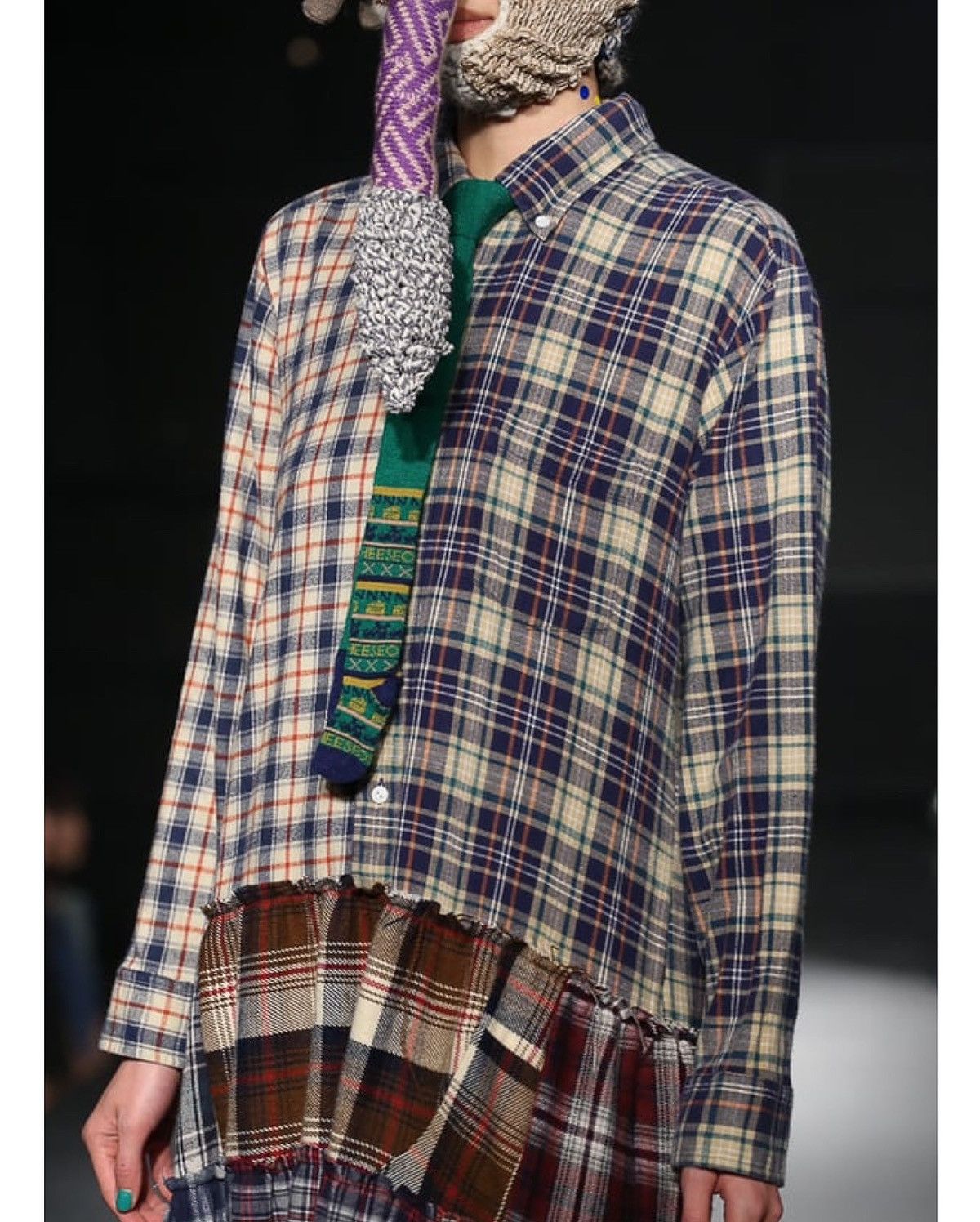 Issey Miyake SS2013 NÉ-NET PATCHWORK CHECK STRIPE SHIRT Size US M / EU 48-50 / 2 - 3 Thumbnail