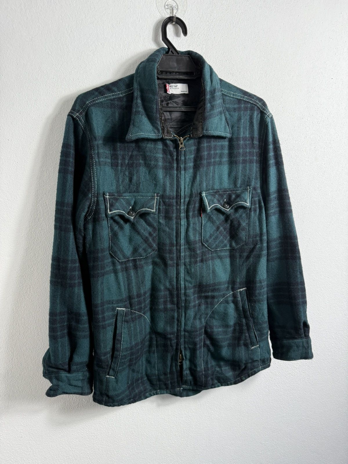Levi's LEVIS RED TAB CASUAL LIGHT JACKET GREEN PLAID WESTERN STYLE Size US M / EU 48-50 / 2 - 2 Thumbnail