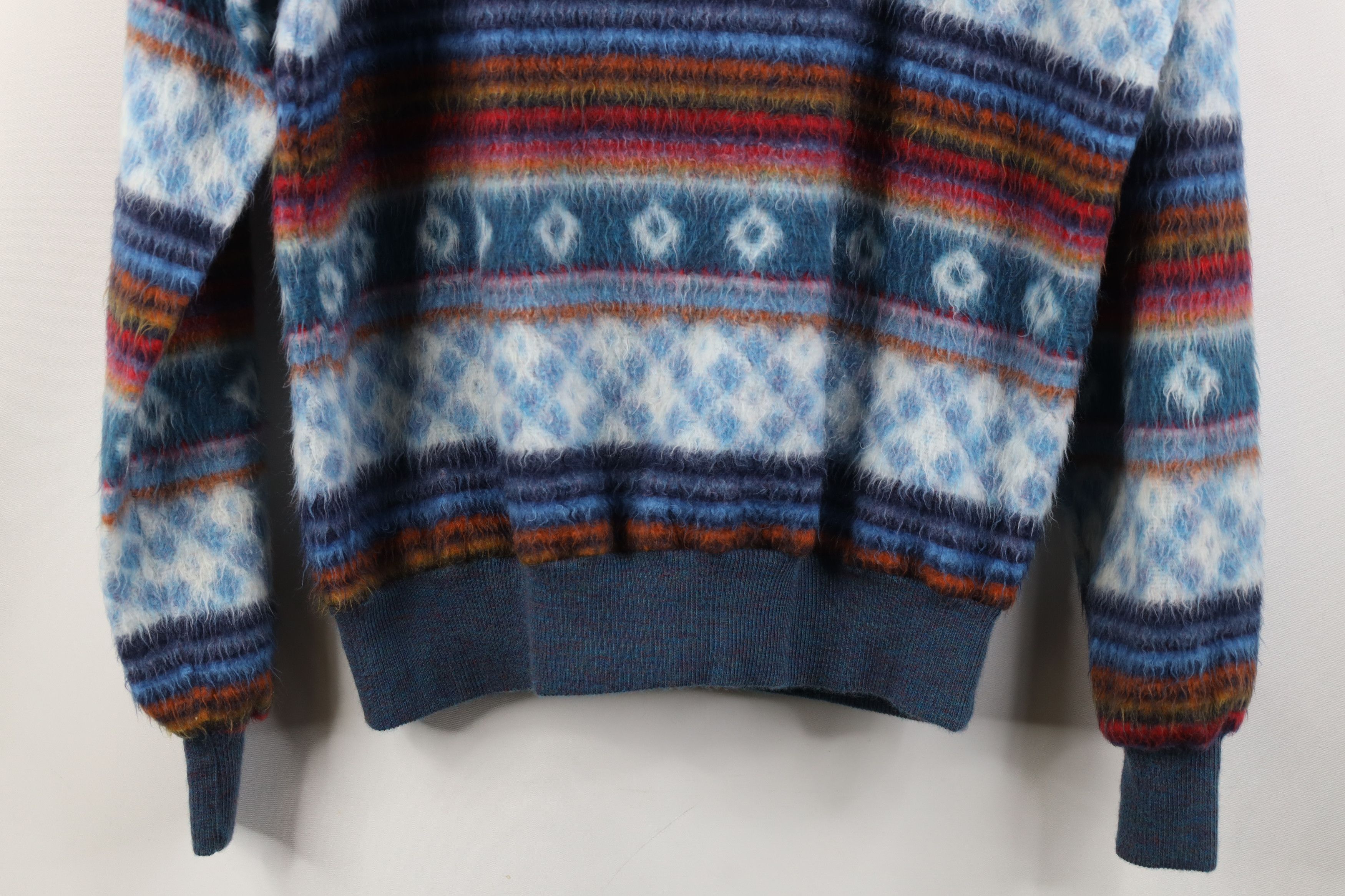 Vintage Vintage 70s Streetwear Fair Isle Shag Fleece Sweater Size L / US 10 / IT 46 - 12 Thumbnail
