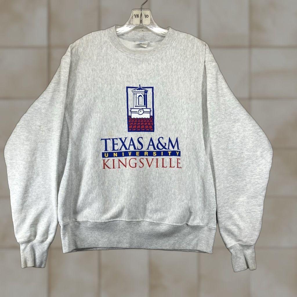 Champion VINTAGE Champion University of Texas A&M Kingsville Javelinas Sweatshirt Pullover Adult Medium Gray Graphic Print 90s Mens Size US M / EU 48-50 / 2 - 1 Thumbnail