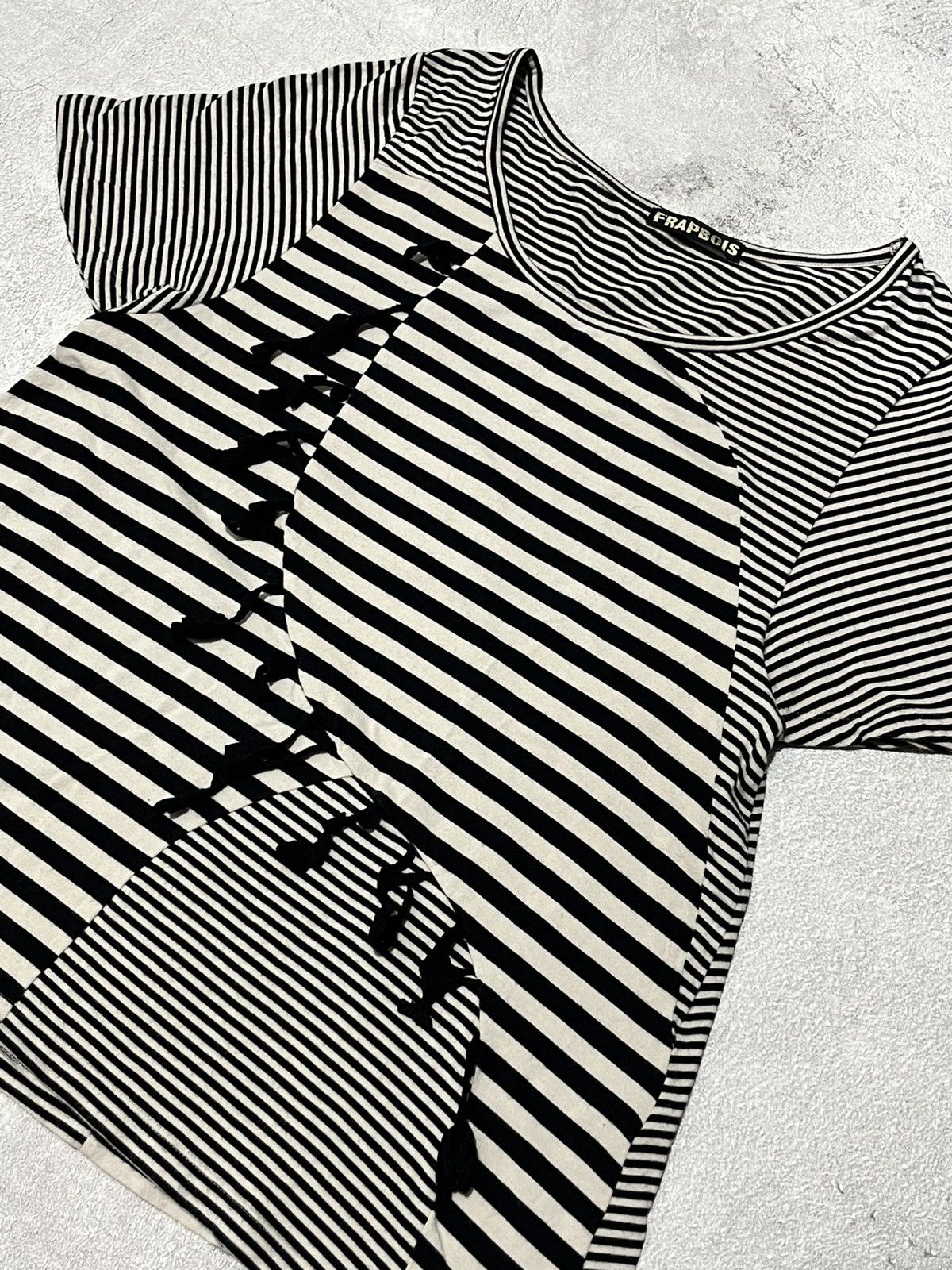 Frapbois × Issey Miyake × Japanese Brand Frapbois Stripe Tee Issey Miyake Size S / US 4 / IT 40 - 2 Thumbnail