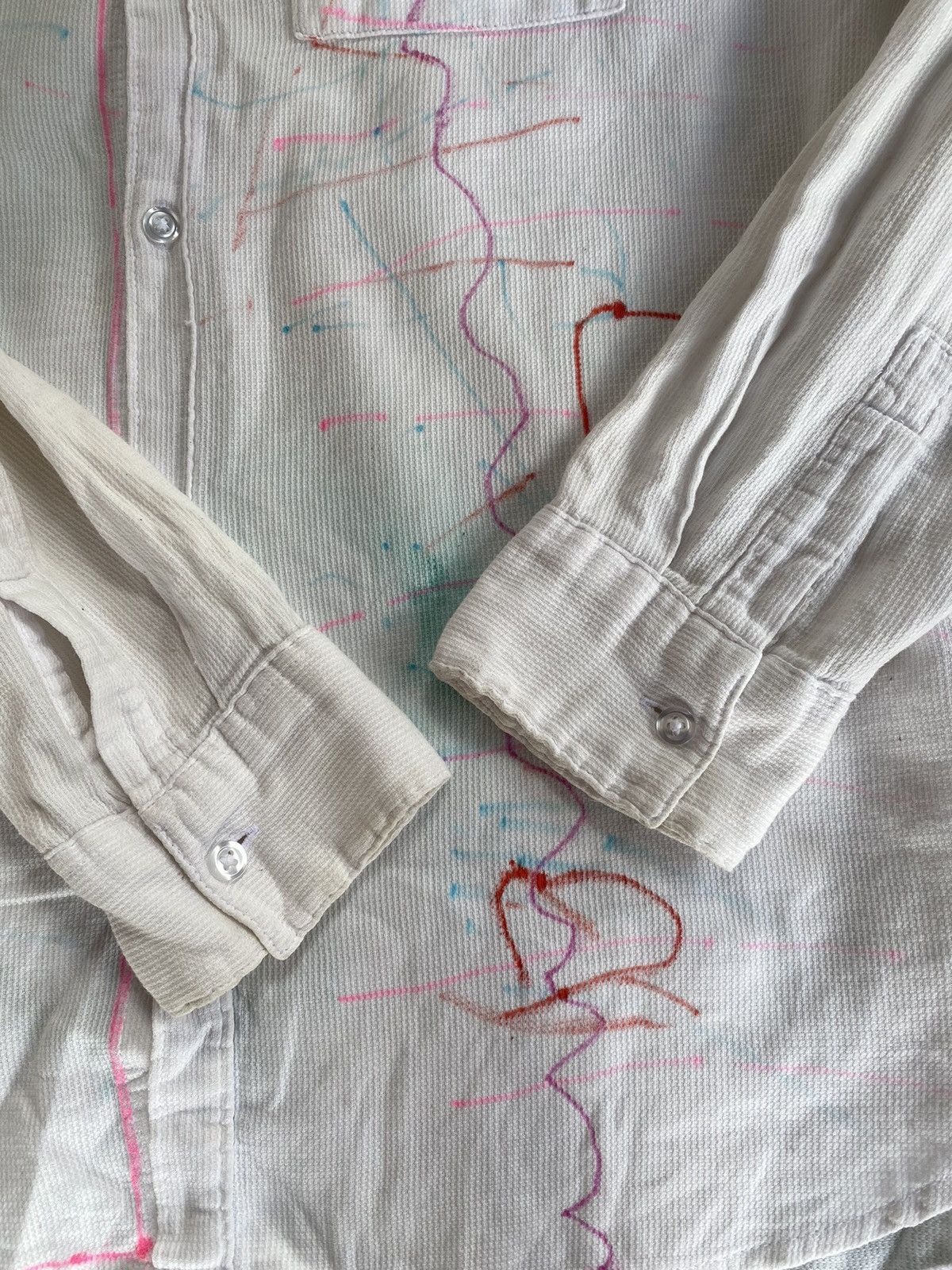 Japanese Brand H&M Button Up Shaw Collar Painted Design Size US L / EU 52-54 / 3 - 7 Thumbnail