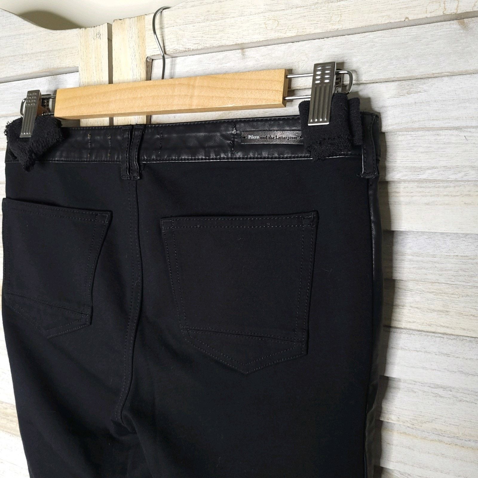 Anthropologie Pilcro Anthropologie 26 Vegan Leather Pants Black Skinny Size 28" / US 6 / IT 42 - 9 Thumbnail