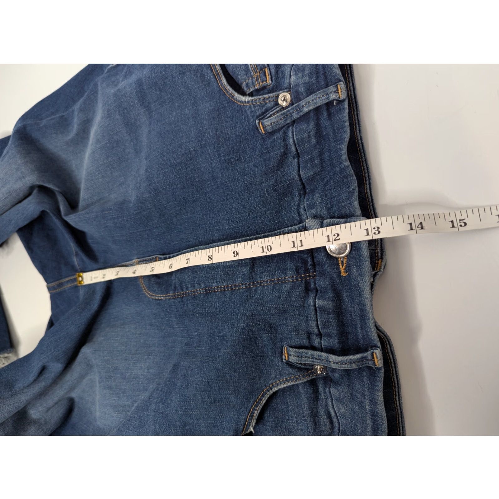 Good American Good American Jeans GWCSPR067T Size 16 Good Waist Crop Shadow Pocket Raw Hem Skinny Cropped 5-Pocket Denim Blue Cotton Blend Regular Womens Size 38" / US 16 / IT 52 - 7 Thumbnail