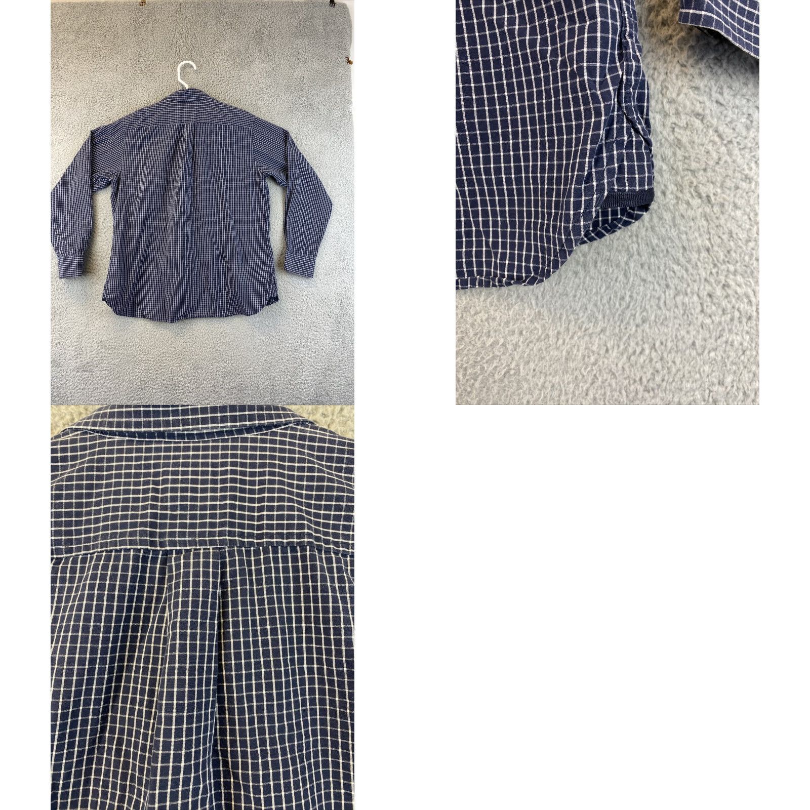 Gap Gap Men's Dress Shirt S Small Long Sleeve Check Blue Navy 75-35 Size 36R - 8 Thumbnail