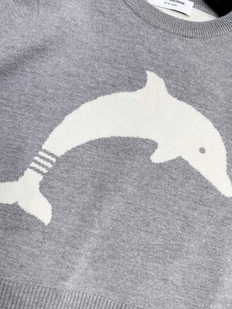 Thom Browne Thom Browne Grey whalebone ribbed crew-neck long-sleeve fo Size US XXS / EU 40 - 6 Thumbnail