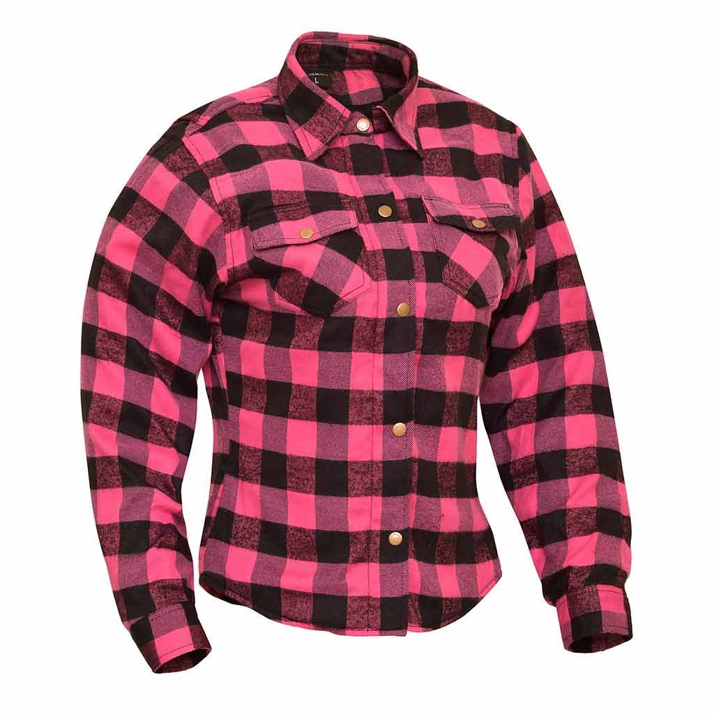Other RIDERACT® Women's Motorcycle Shirt Flannel PInk & Black Size S / US 4 / IT 40 - 3 Thumbnail