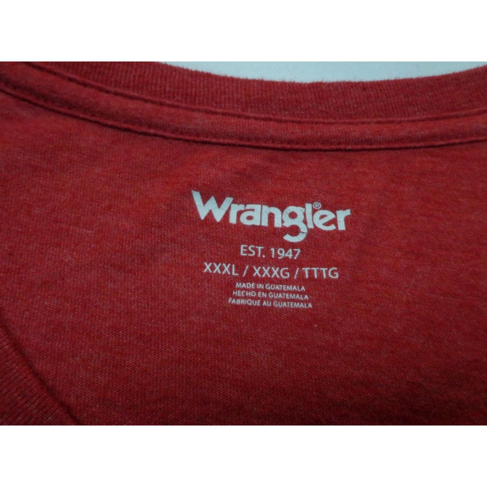 Wrangler Wrangler Men's Red T-Shirt "All American Born Free - Live Free" 3XL Regular Short Sleeve Cotton Blend - Men - Spring Summer Fall - T-Shirt Size US XXL / EU 58 / 5 - 3 Thumbnail