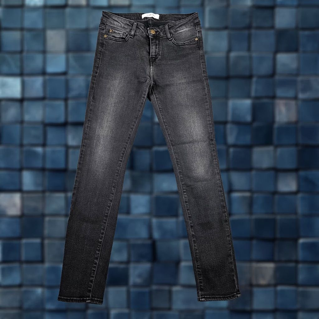 ba&sh ba&sh Lily Noir Women’s Dark Black Skinny Jean Size 26 Denim Casual Belted Comfort Rise Mid Regular Machine Washable Size 26" / US 2 / IT 38 - 1 Thumbnail