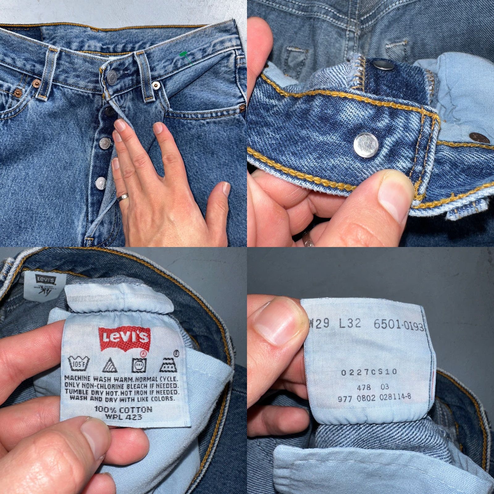 Levi's VINTAGE Levi's 501 Regular Jeans Men 29x32 Blue Cotton Denim 90s Straight Mid Rise 501 Series 1990s Comfort Shows 90s Theme Size US 29 - 8 Thumbnail