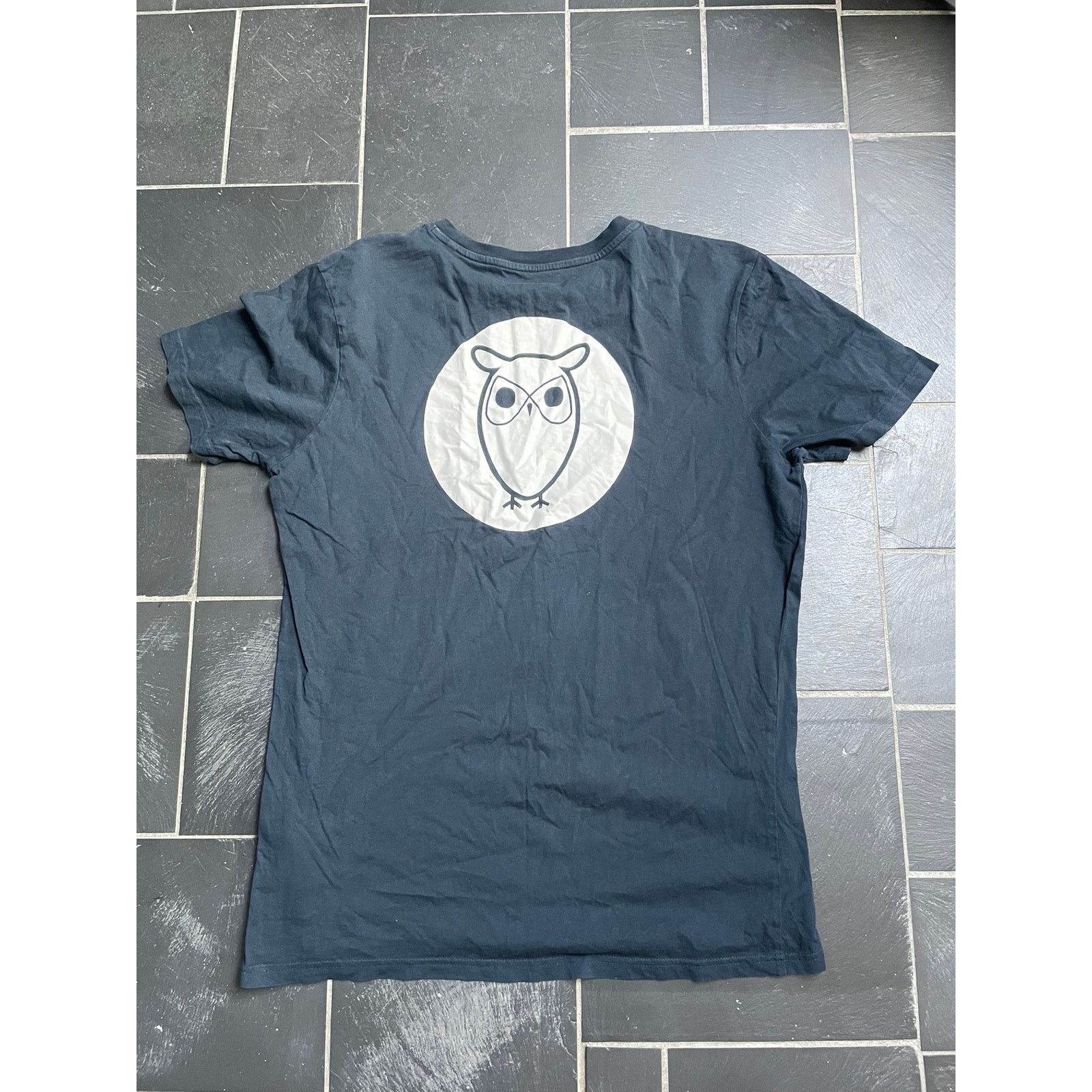 KnowledgeCotton Apparel Knowledge Cotton Apparel Owl Navy Mens Tshirt Size US XL / EU 56 / 4 - 4 Thumbnail