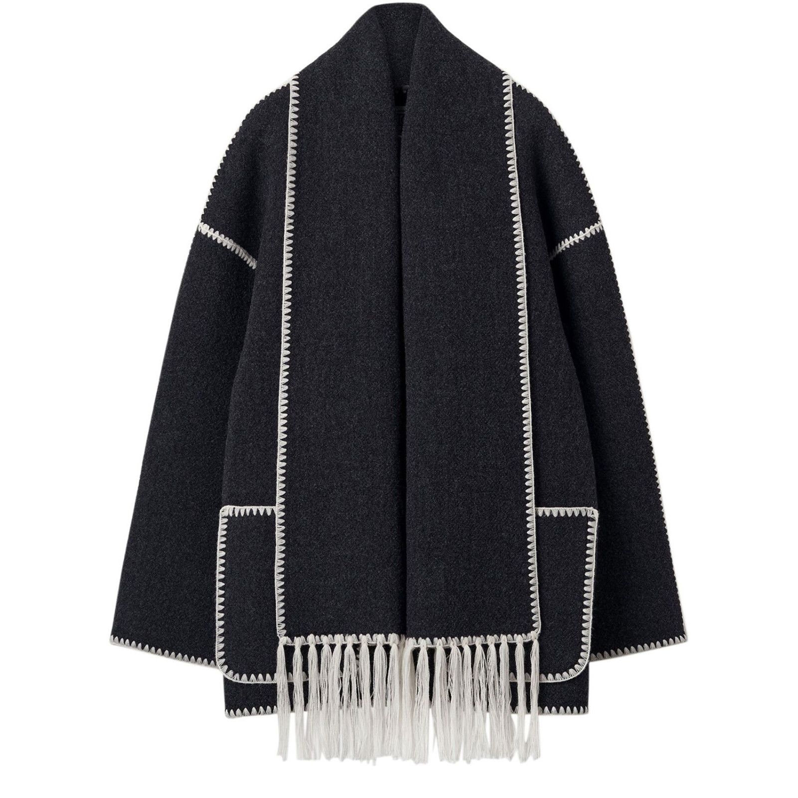 TOTEME DARK GREY MELANGE Scarf Jacket New & Authentic (Women