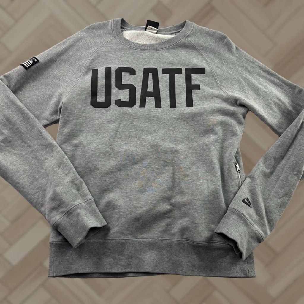 Nike Nike Track & Field Sweatshirt Mens Small Gray Pullover Crewneck USATF Size US S / EU 44-46 / 1 - 1 Thumbnail