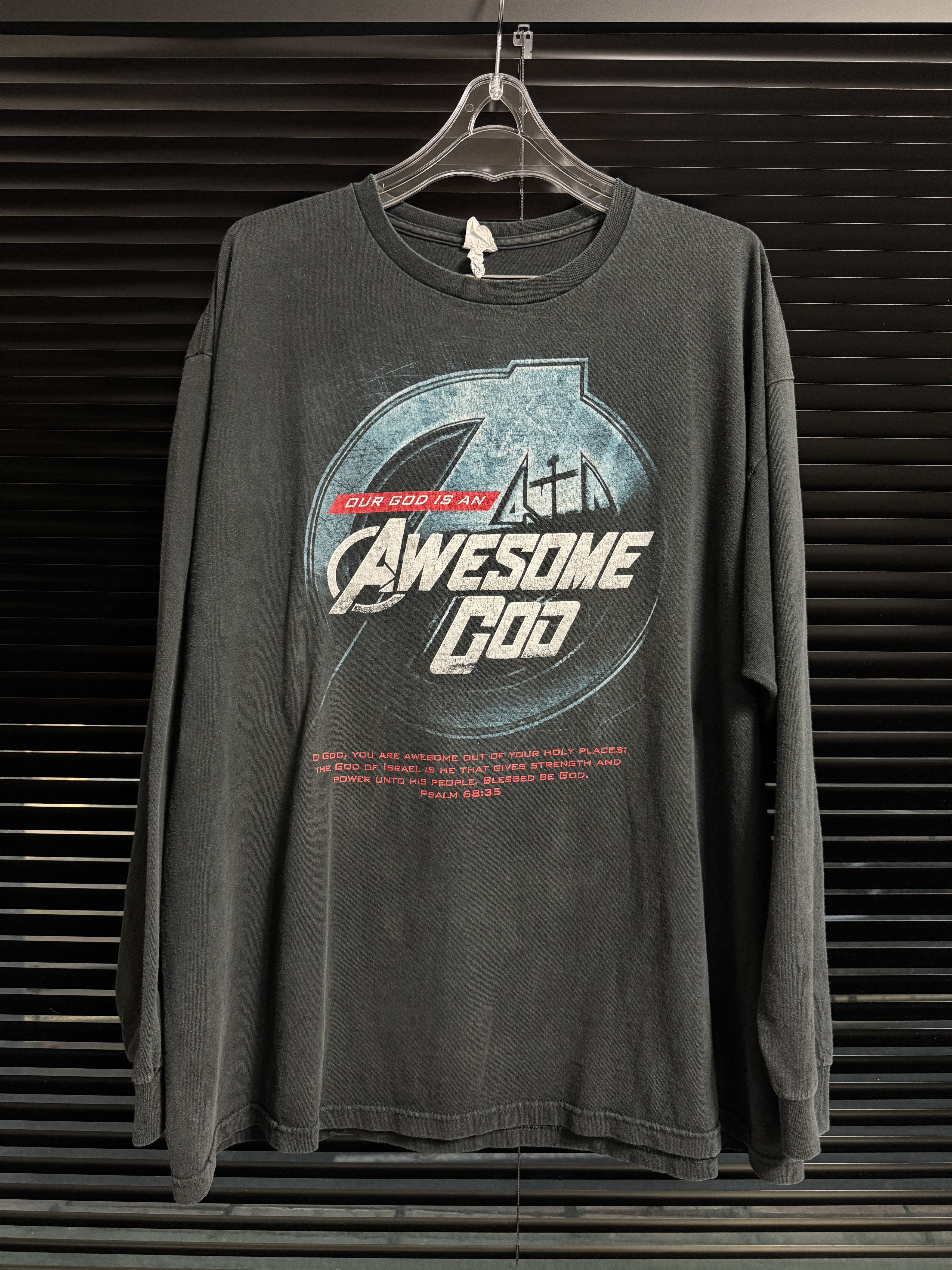 Vintage 2000s Jesus Marvel Avengers Parody Longsleeve Size US XXL / EU 58 / 5 - 1 Thumbnail