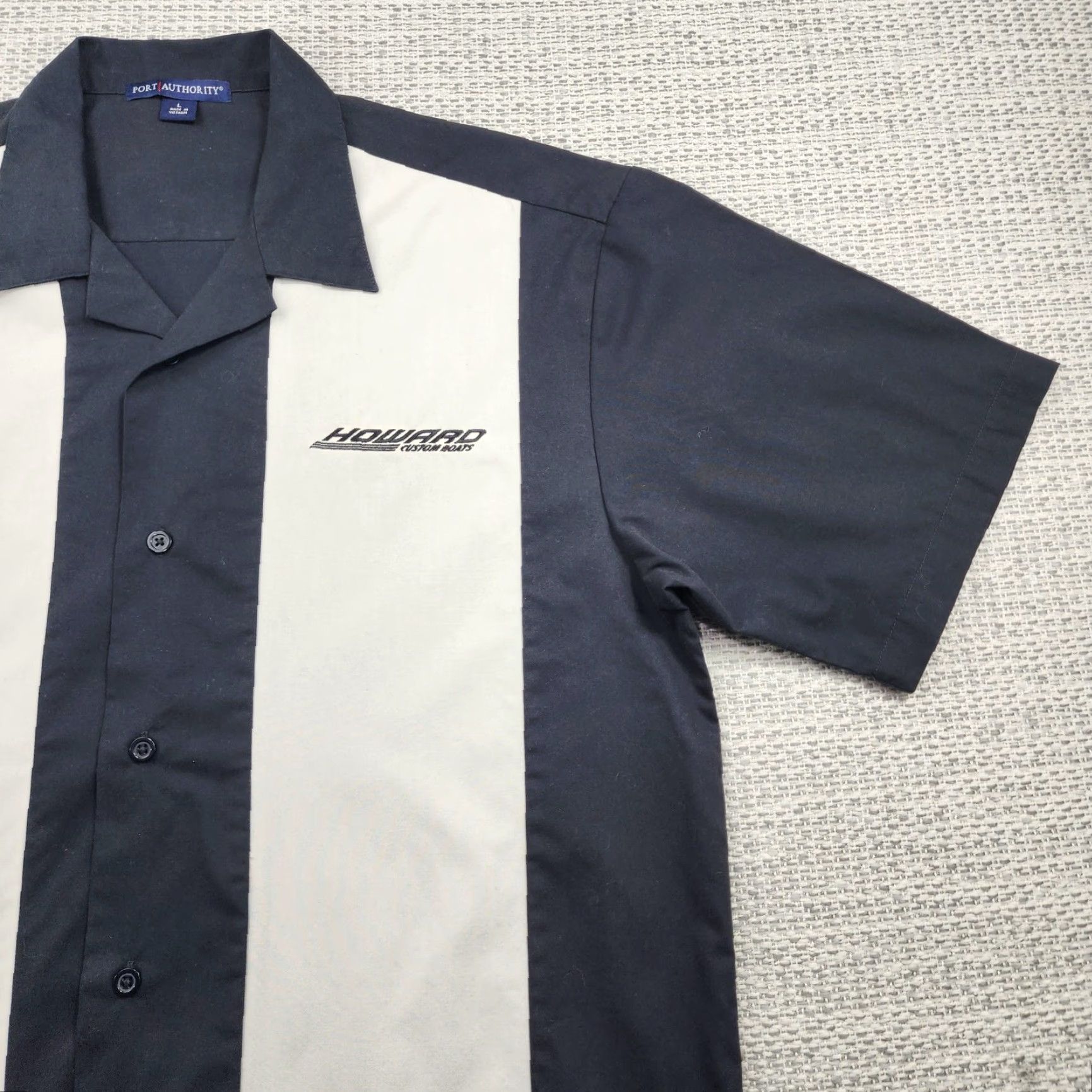 Port Authority VINTAGE Port Authority Shirt Mens Large Howard Custom Boats Bowling Camp Polo Size US L / EU 52-54 / 3 - 2 Thumbnail
