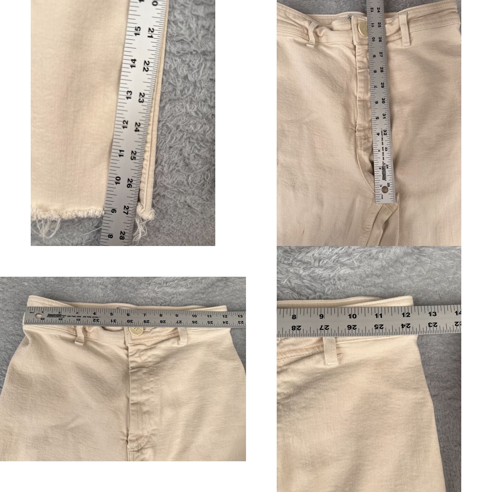 Zara Zara Jeans Women 4 Beige Denim Wide Leg High Rise Zip Fly Cotton Blend 24x27 Jeans 90s Womens Size 27" / US 4 / IT 40 - 8 Thumbnail