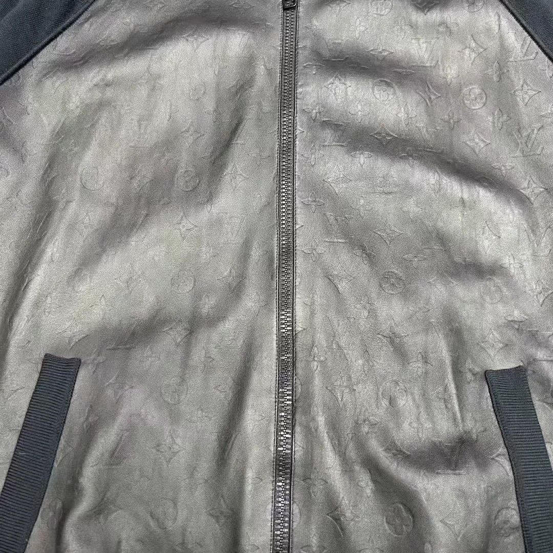 Louis Vuitton all-over embossed logo monogram leather and wool coat Size US XXL / EU 58 / 5 - 4 Thumbnail