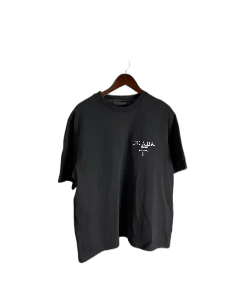 Prada Prada Black Letter Print Short Sleeve Shirt Size US L / EU 52-54 / 3 - 1 Thumbnail