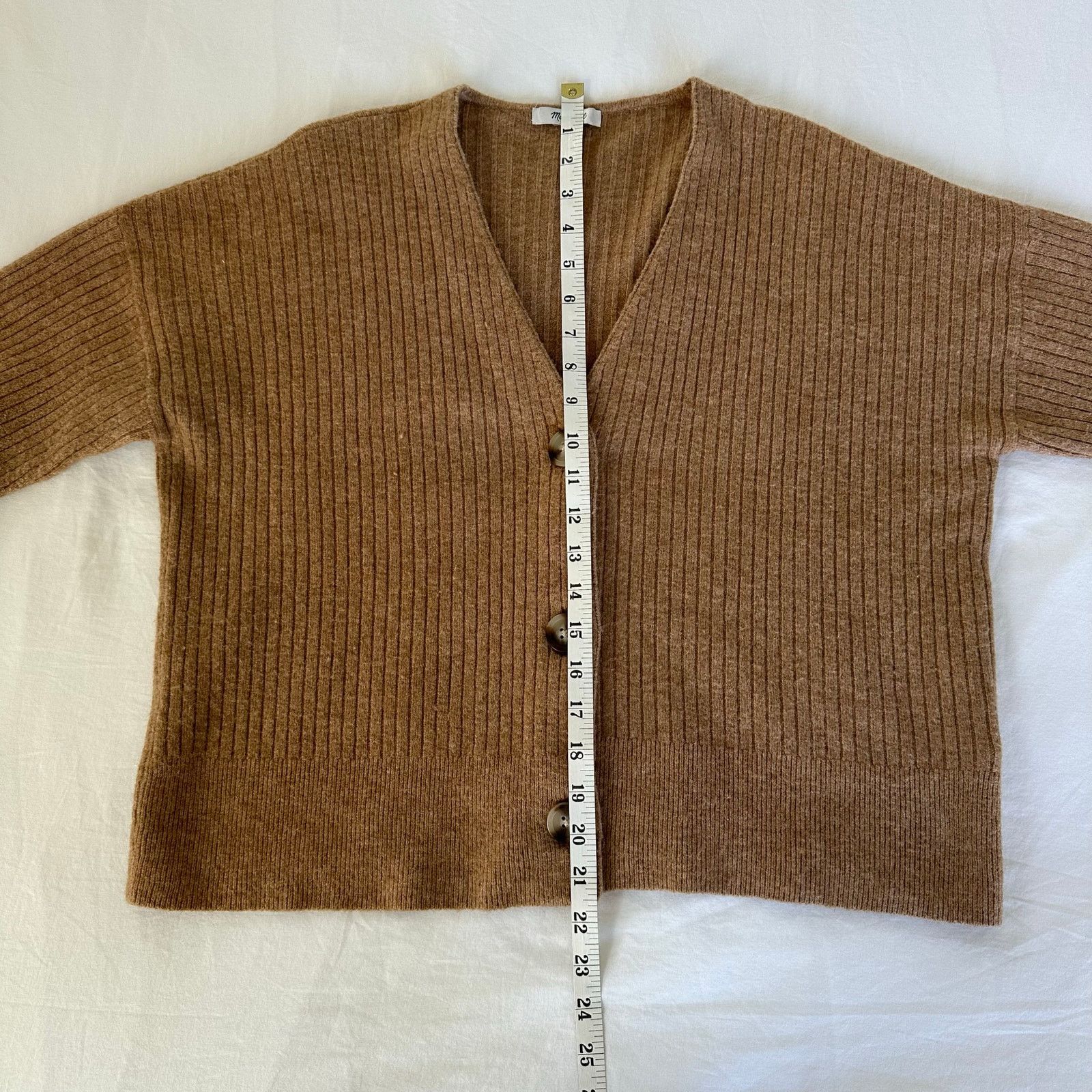 Madewell Madewell Cameron Ribbed Cropped Wool Alpaca Cardigan Camel M Size M / US 6-8 / IT 42-44 - 6 Thumbnail