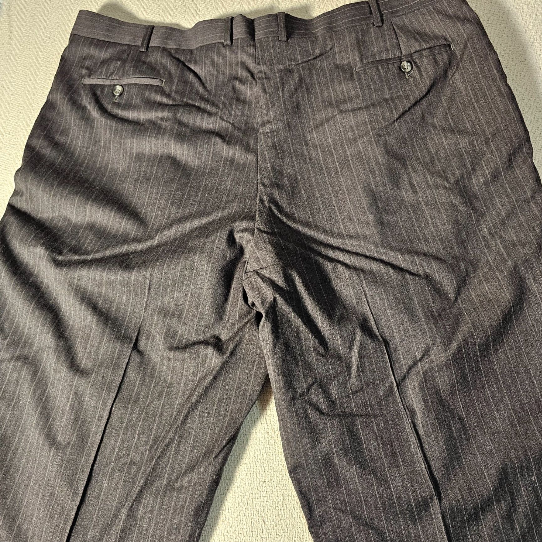 Joseph VINTAGE Joseph & Feiss Wool Dress Pants Men 50 Regular Gray Striped Formal Business Casual Size US 34 / EU 50 - 7 Thumbnail