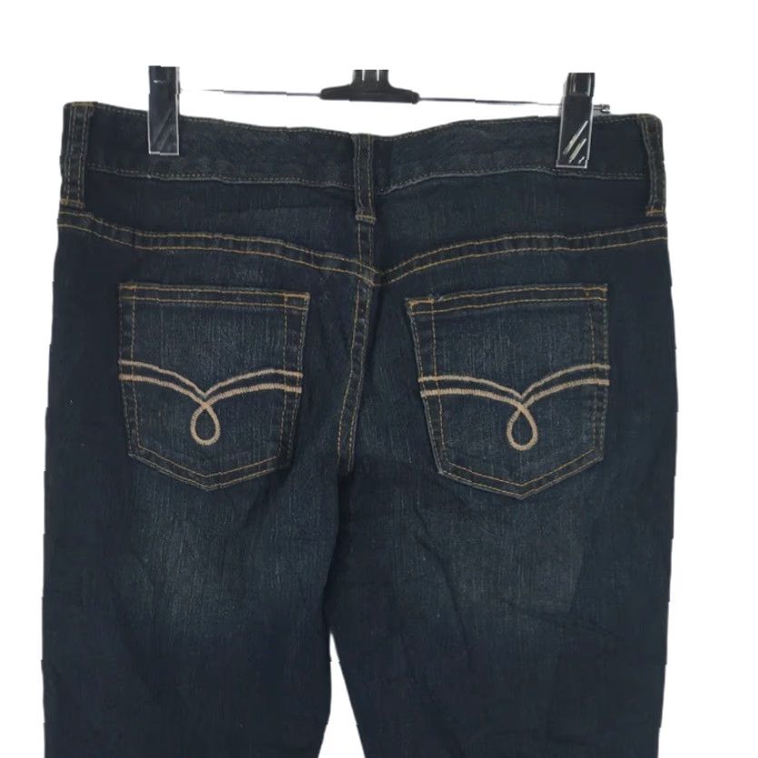 Vintage American Rag Cie Jeans Women 1 Short Boot Cut Denim Blue Dark Wash Stretch 29 Waist 28 Inseam Womens Size 29" - 4 Thumbnail