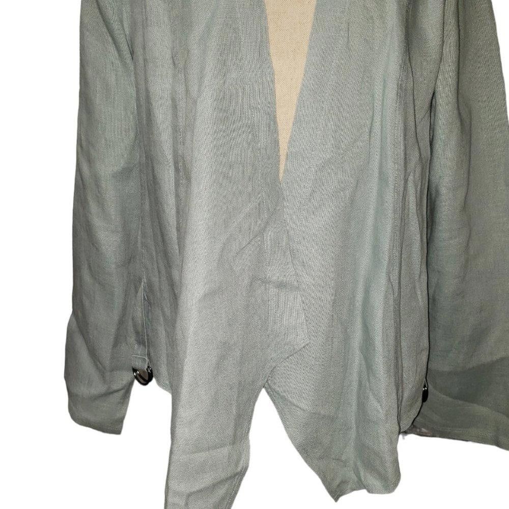 Designer CT480a Soft Surroundings Open Mint Green Linen Cardigan M Size M / US 6-8 / IT 42-44 - 5 Thumbnail