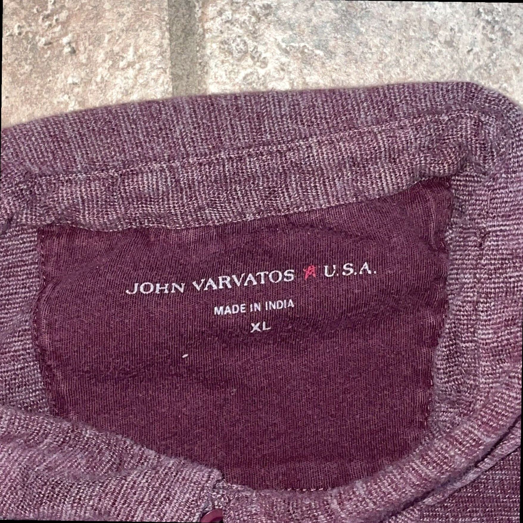 John Varvatos JOHN VARVATOS Mens Short Sleeve Maroon Half Button Up Polo Shirt XL Size US XL / EU 56 / 4 - 2 Thumbnail