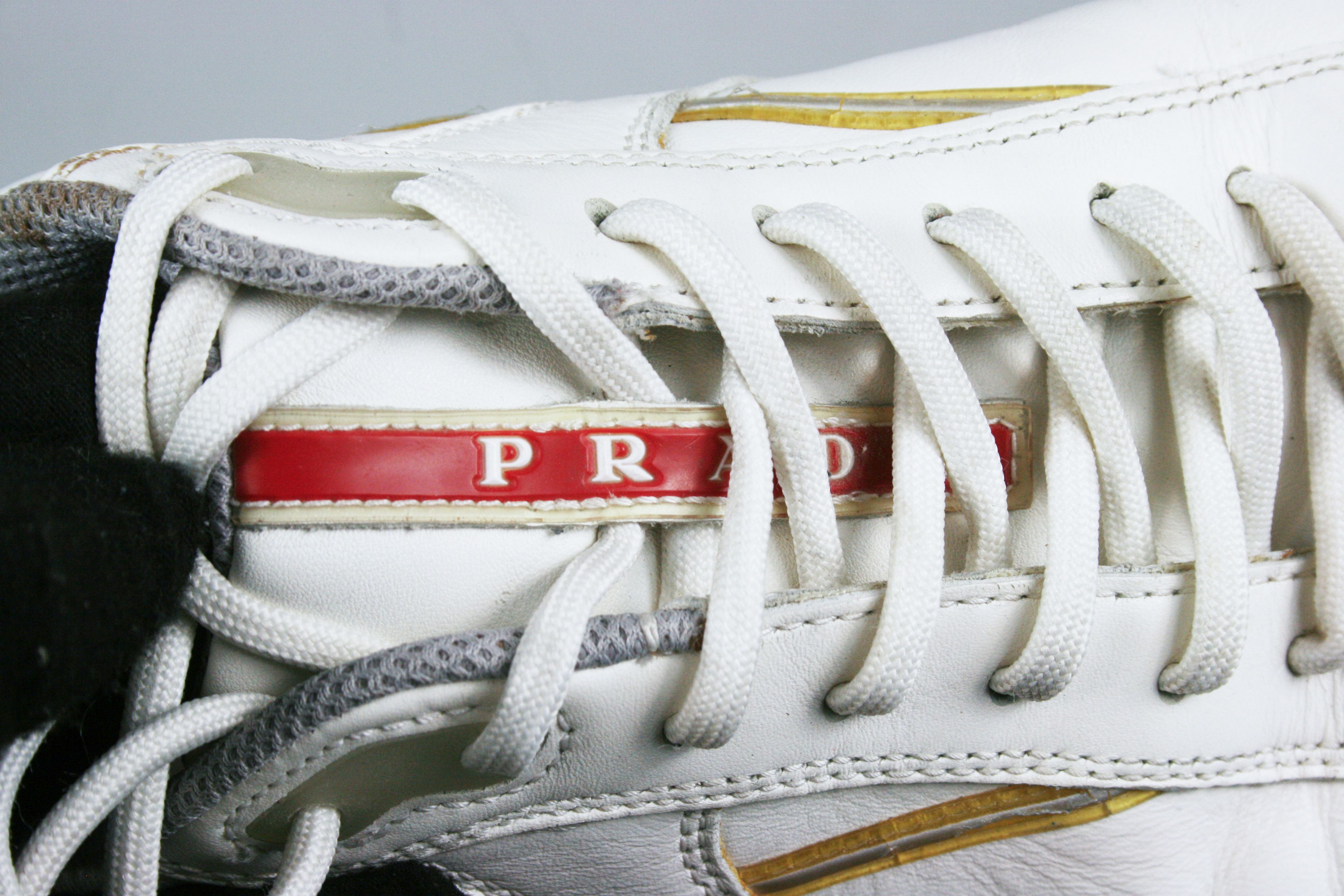 Prada Sport Red Tab Leather Sneakers Size US 7 / EU 40 - 6 Thumbnail