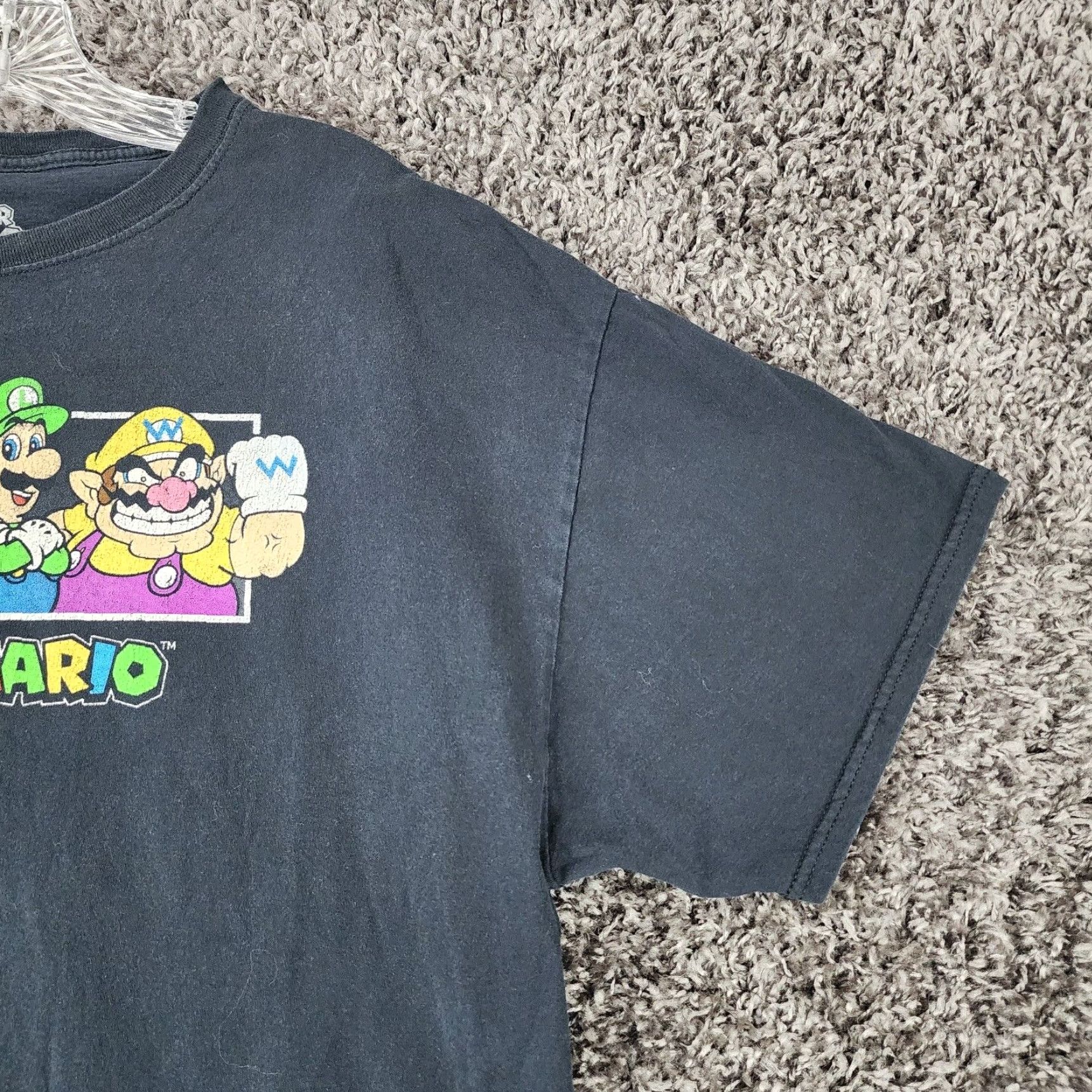 Vintage SUPER MARIO Graphic T-Shirt Black XL Mens Mario Luigi Wario Waluigi Size US XL / EU 56 / 4 - 2 Thumbnail