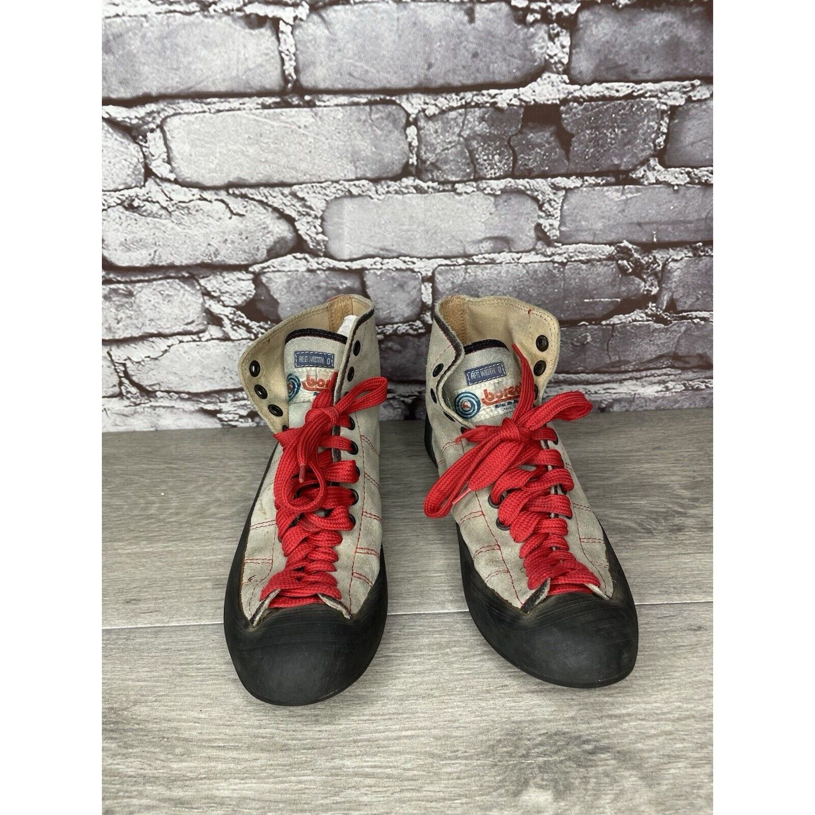Other Boreal VTG Gray Fire High Tops Taupe Red Lace Climbing Shoes Size US 6 / IT 36 - 2 Thumbnail