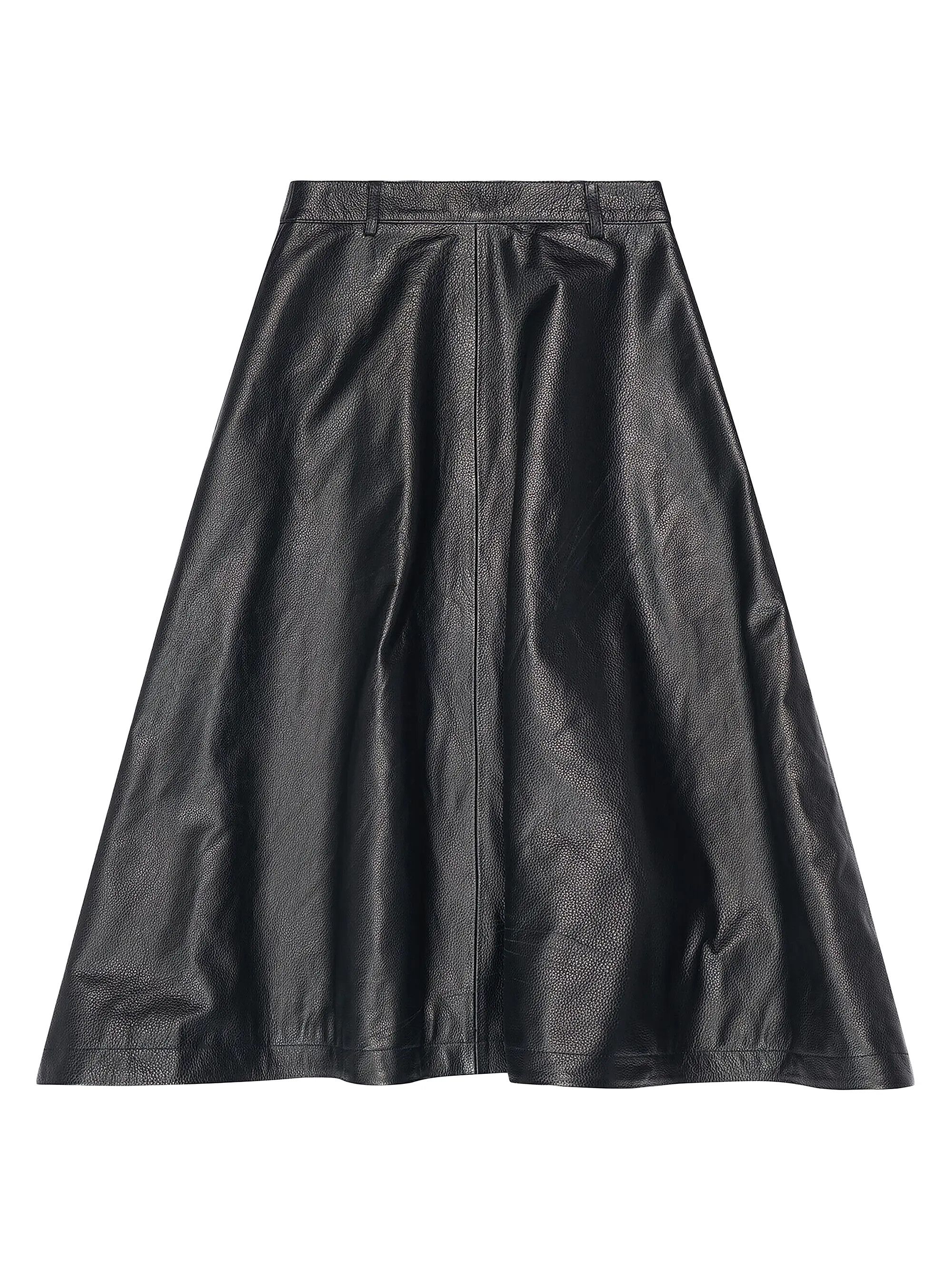 Balenciaga o1s1wg110625 A-Line Skirt in Black Size 26" / US 2 / IT 38 - 2 Thumbnail