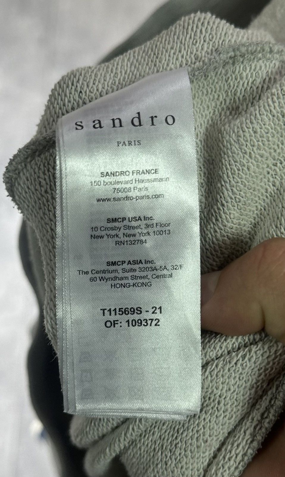 Sandro Sandro Mens Luxury Lampas Silver Pullover Hoodie Size US M / EU 48-50 / 2 - 10 Thumbnail