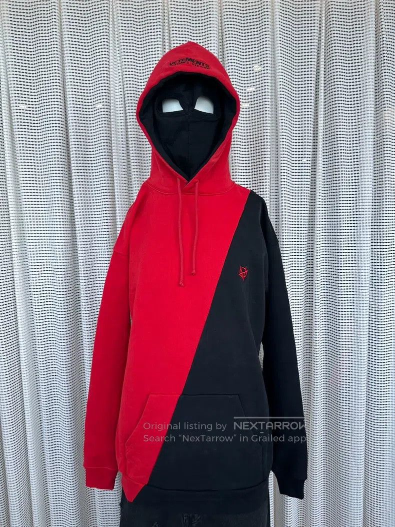 Vetements Vetements Black and Red Thick Mask Hoodie Size US M / EU 48-50 / 2 - 2 Thumbnail