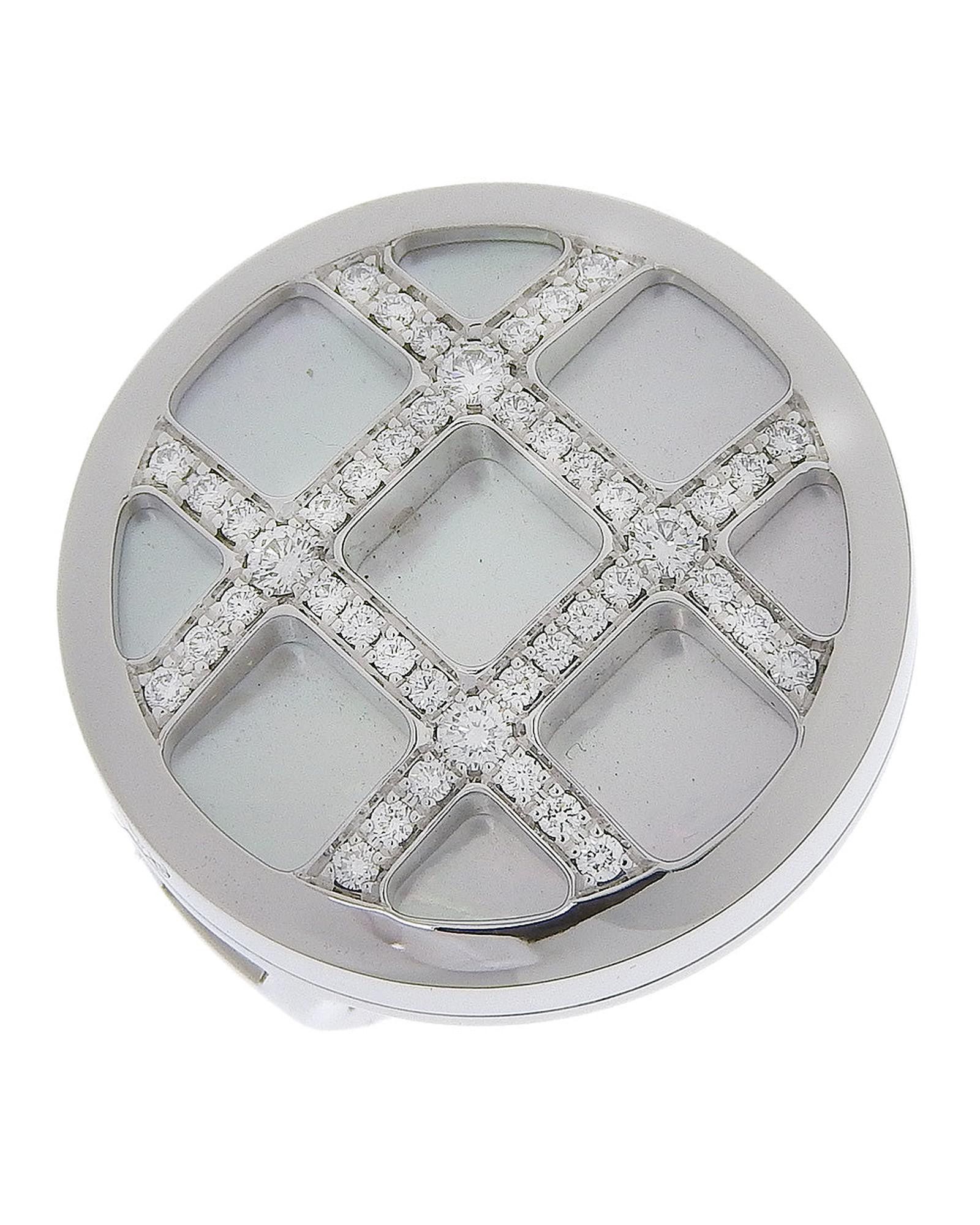 image of Cartier Pasha Diamond Grid White Gold Ring With Storage Box in Silver, Women's