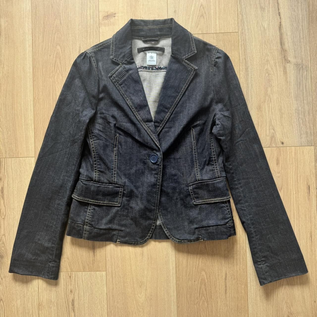 Marc Jacobs Marc Jacobs One Button Denim Jacket Blazer Navy Size 6 Small Size S / US 4 / IT 40 - 8 Thumbnail