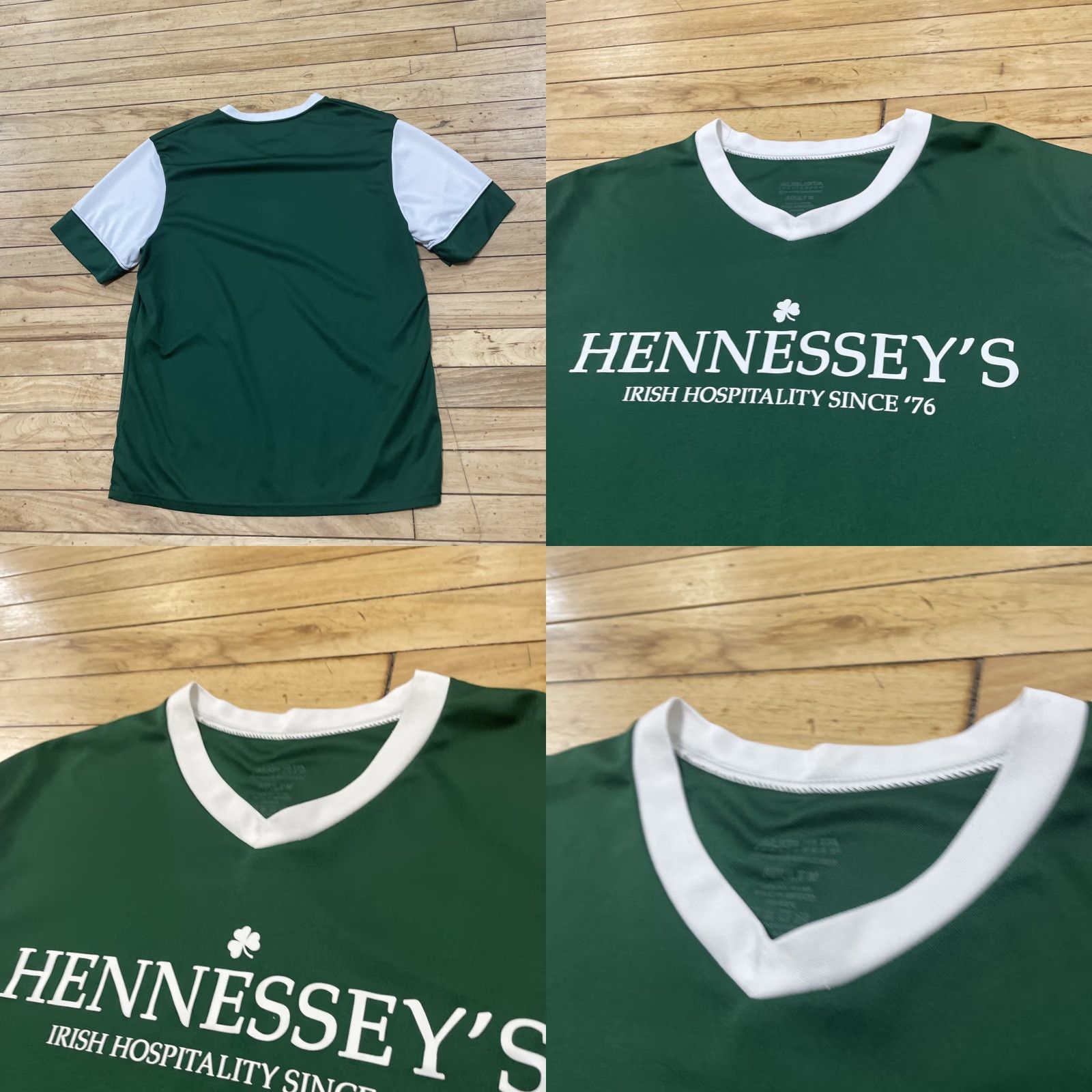 Vintage Augusta Shirt Men M Green Irish Hospitality since '76 Green Jersey Graphic Print Short Sleeve v neck Size US M / EU 48-50 / 2 - 9 Thumbnail