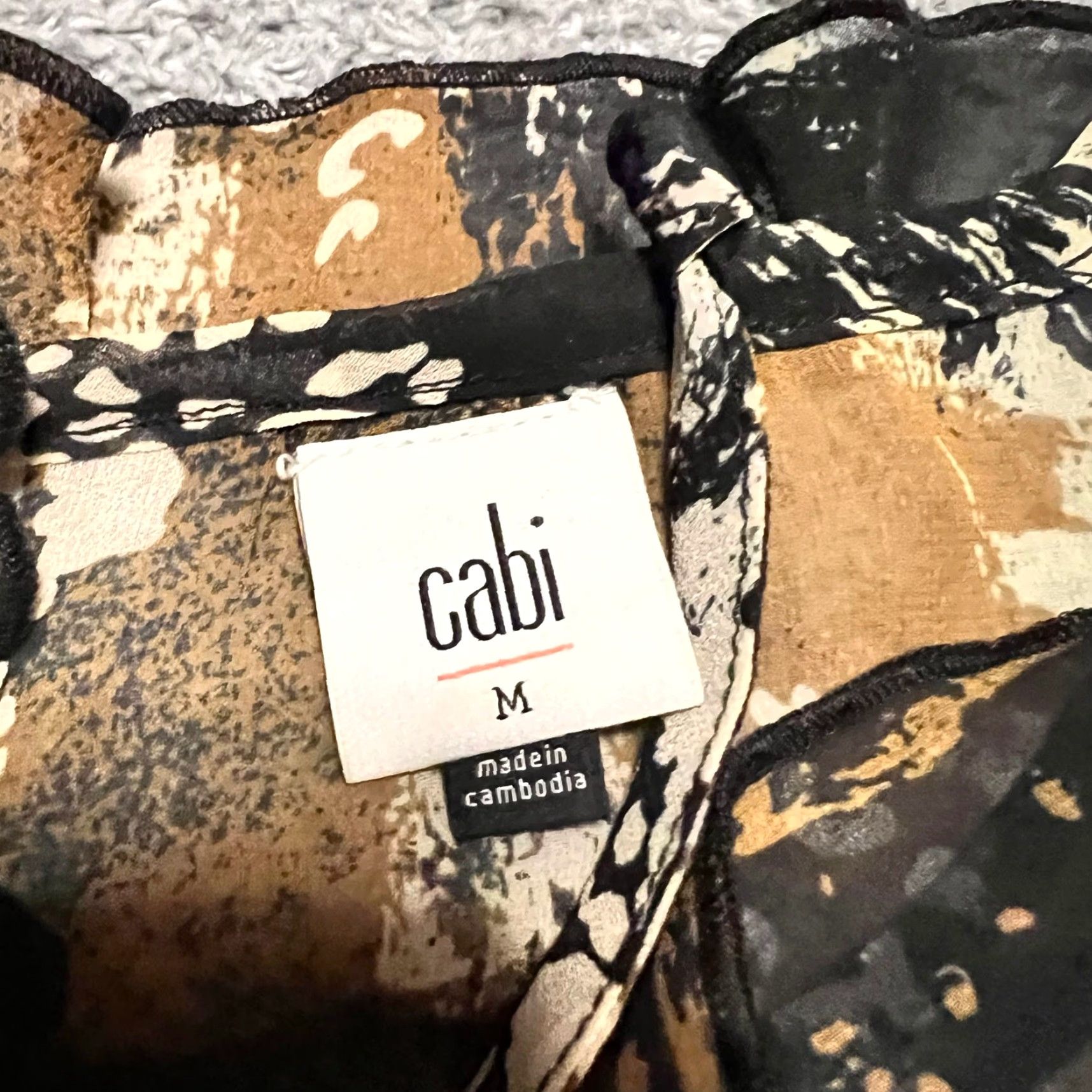 Vintage Cabi Tank Top Shirt Womens Medium Incandescent Black Ruffle Tie Neck Sheer 4185 Size M / US 6-8 / IT 42-44 - 6 Thumbnail