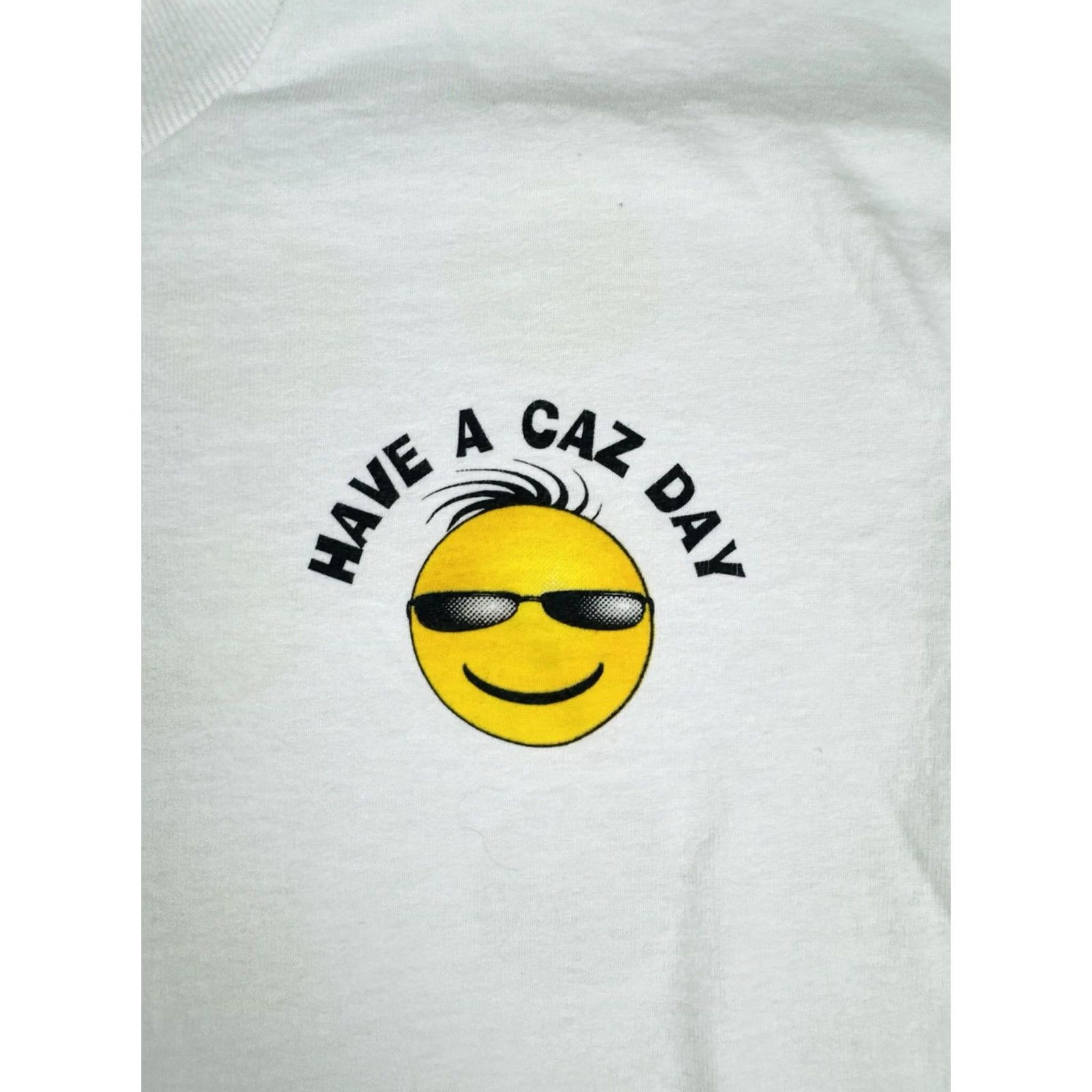 Fruit Of The Loom VINTAGE 90s Have A Day Smiley Face Tshirt XL White Single Stitch Fruit of the Loom Mens Size US XL / EU 56 / 4 - 6 Thumbnail