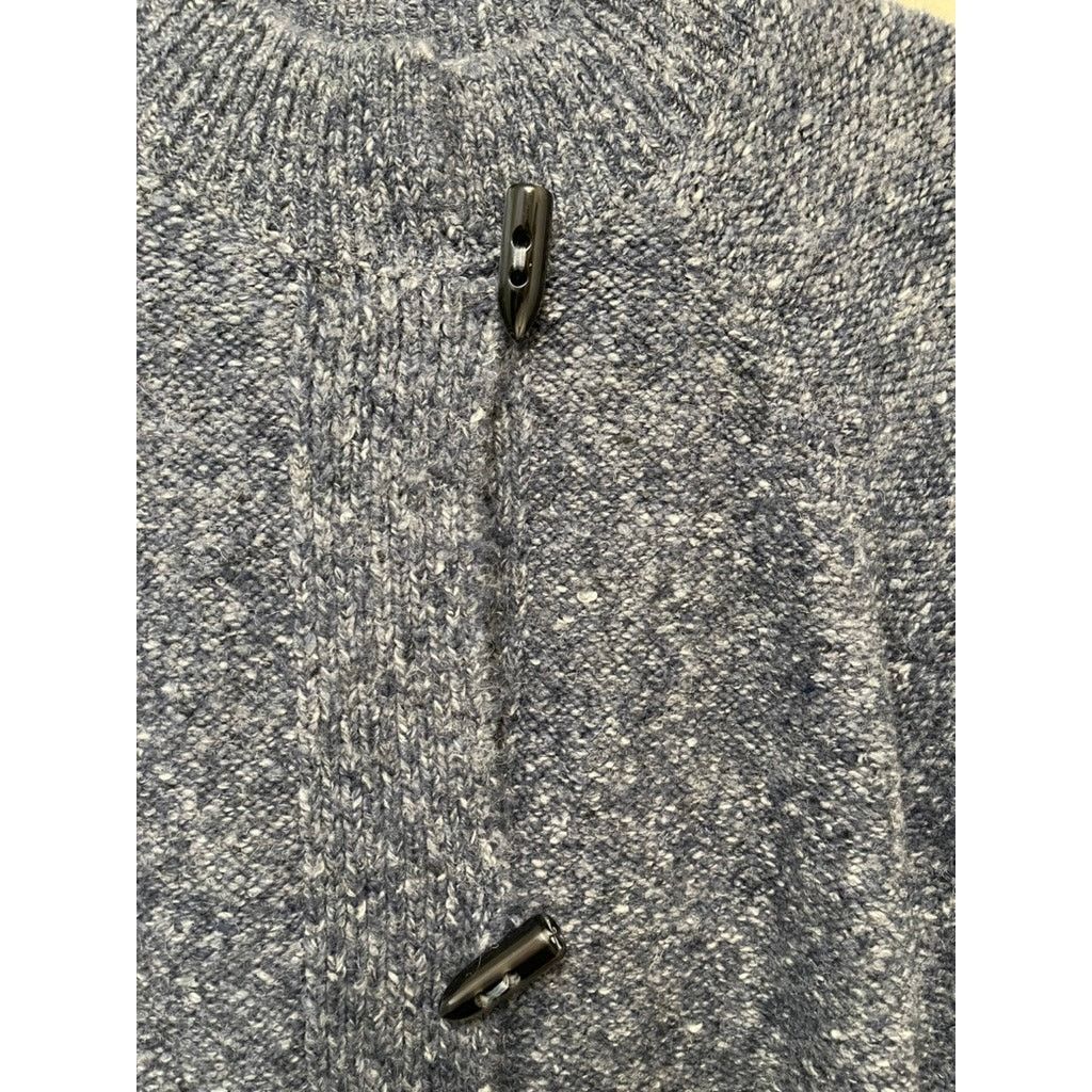 Unknown London RUBY RD BLUE Sweater Black Buttons Sz XL Soft 3/4 Fringe Size XL / US 12-14 / IT 48-50 - 3 Thumbnail