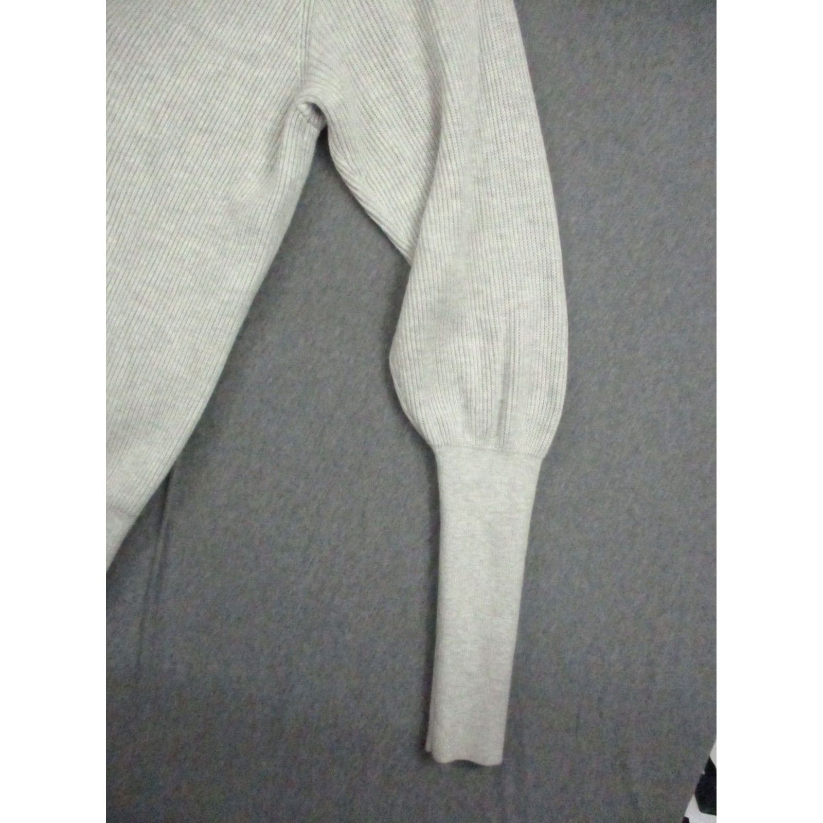 Free People Free People Sweater Puff Sleeve Gray Large Women V Neck Pullover Size L / US 10 / IT 46 - 7 Thumbnail