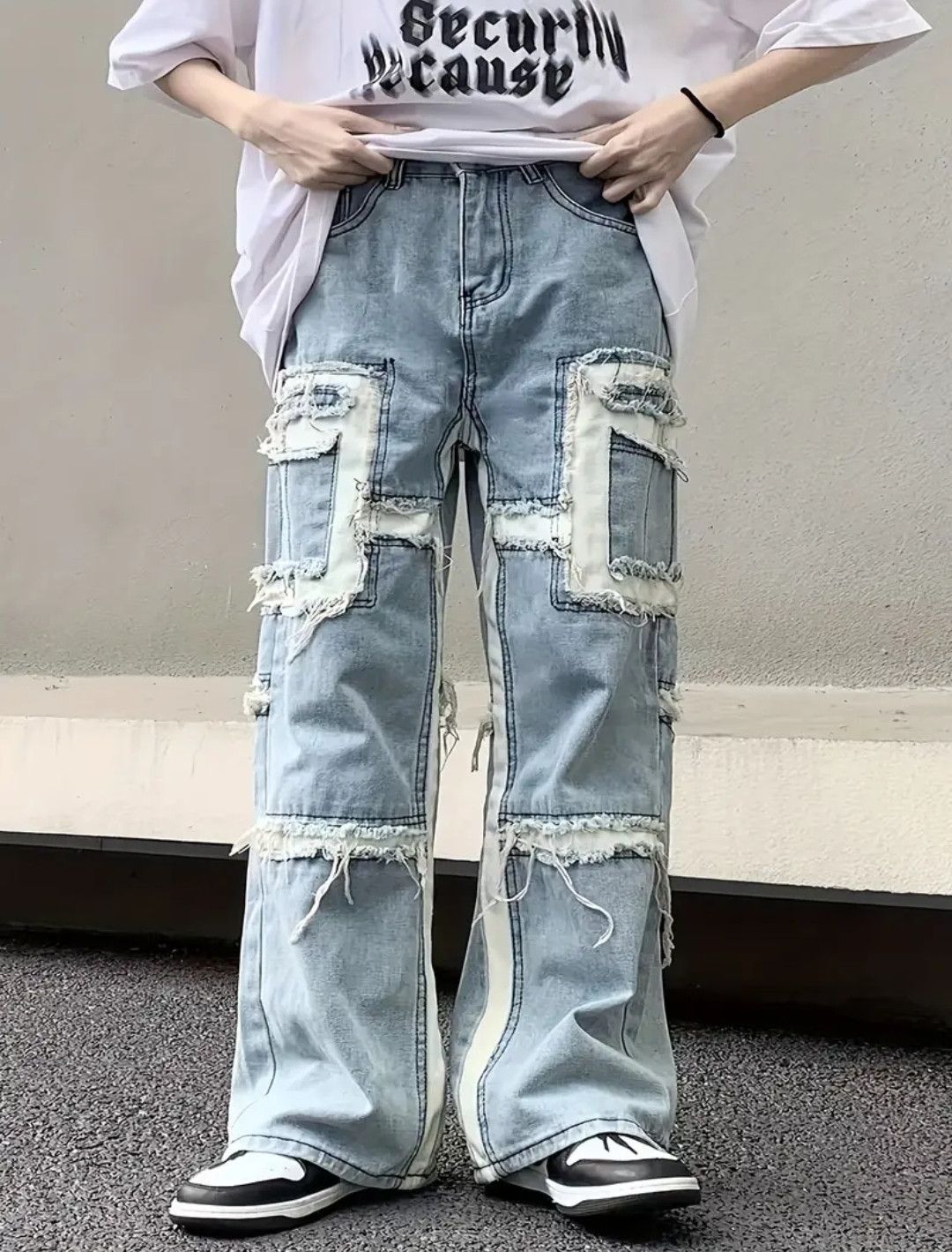 Vintage Frayed Fringe Raw Lining Cotton Blend Jeans Pants Size US 34 / EU 50 - 5 Thumbnail