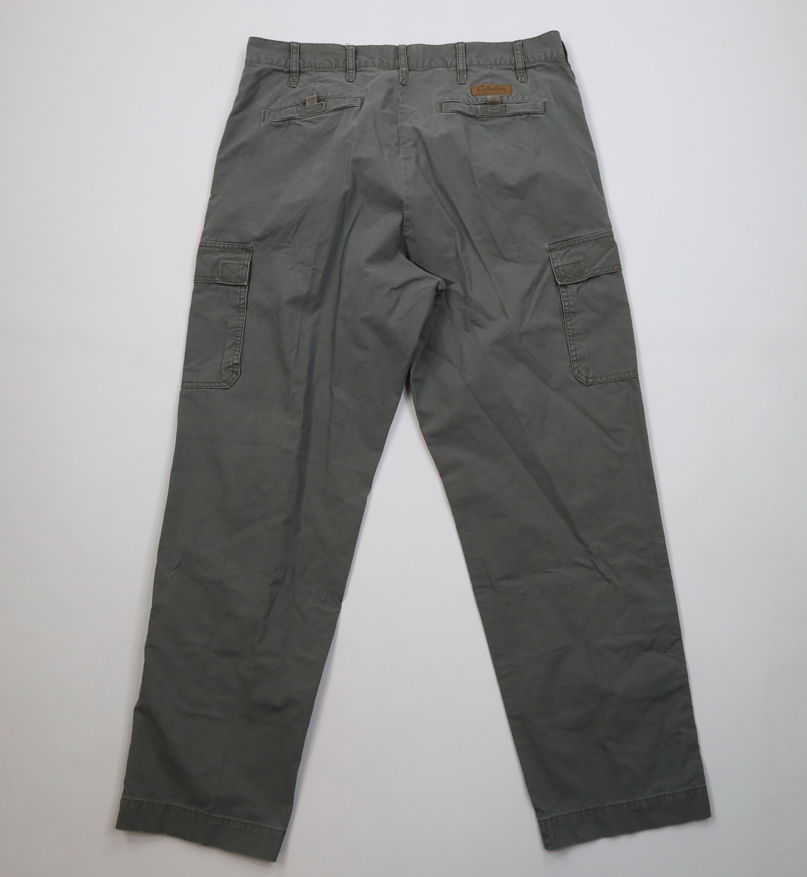 Cabelas Vintage 90 Y2K Cabelas Wide Leg Cargo Pants Green Cotton Size US 36 / EU 52 - 9 Thumbnail