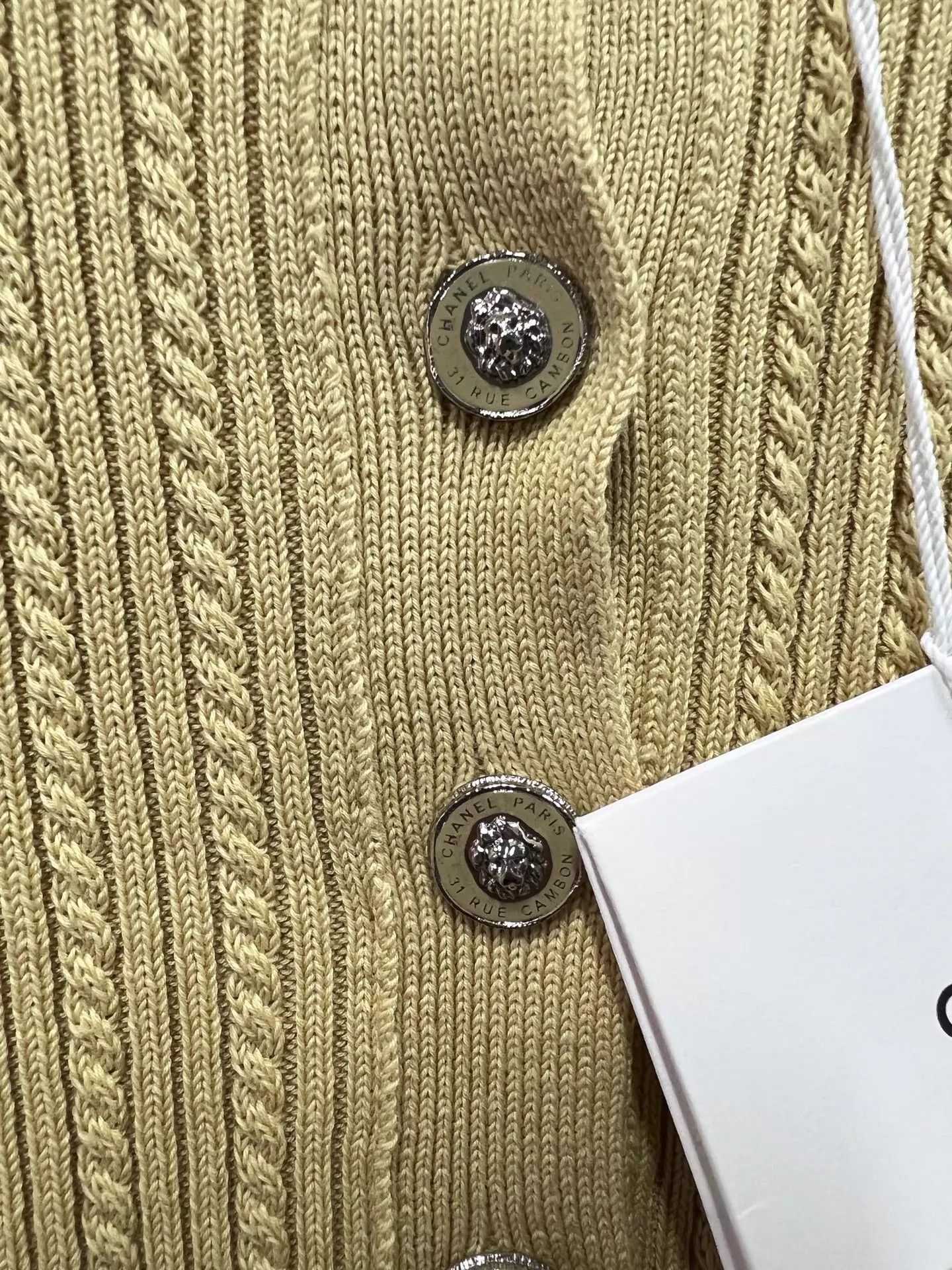 Chanel Chanel Women's Yellow Logo Crystal Crewneck Knit Tee 36 New Size XS / US 0-2 / IT 36-38 - 6 Thumbnail