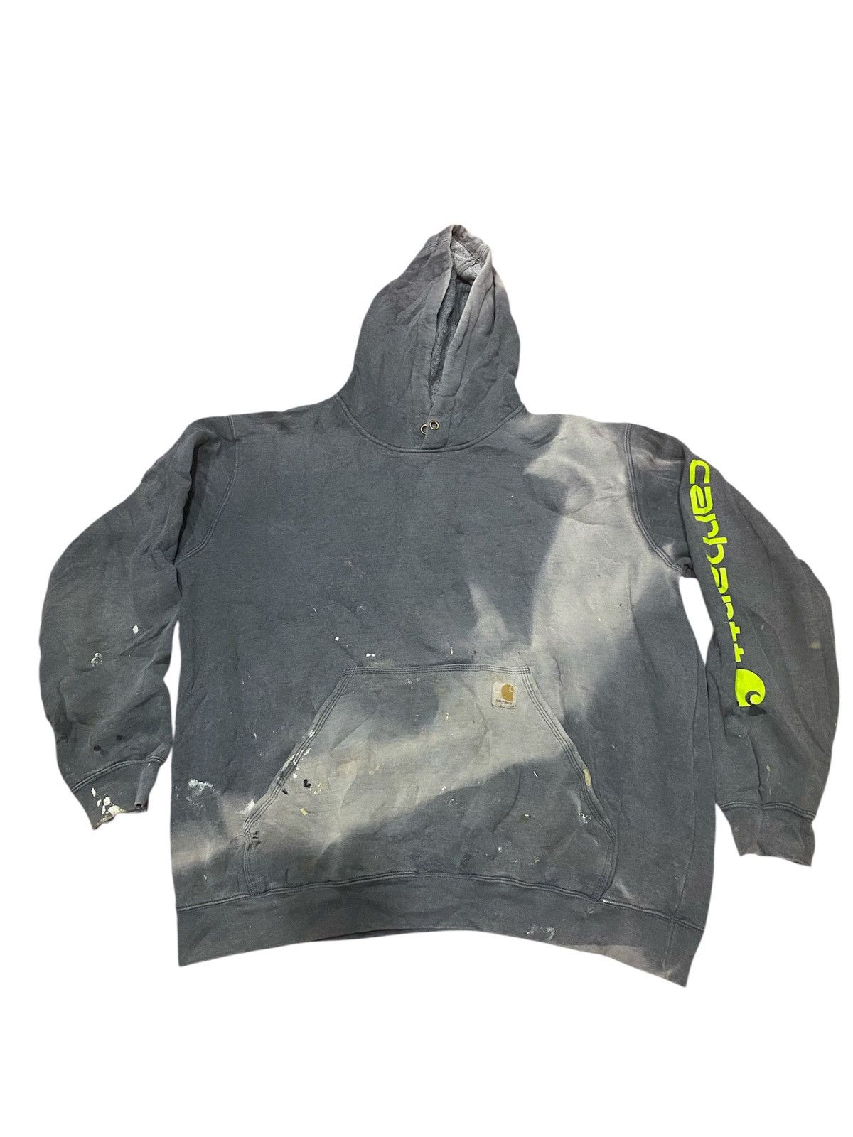 Carhartt Trashed Carhartt Spellout Sun Faded Hoodie Size US XL / EU 56 / 4 - 1 Thumbnail